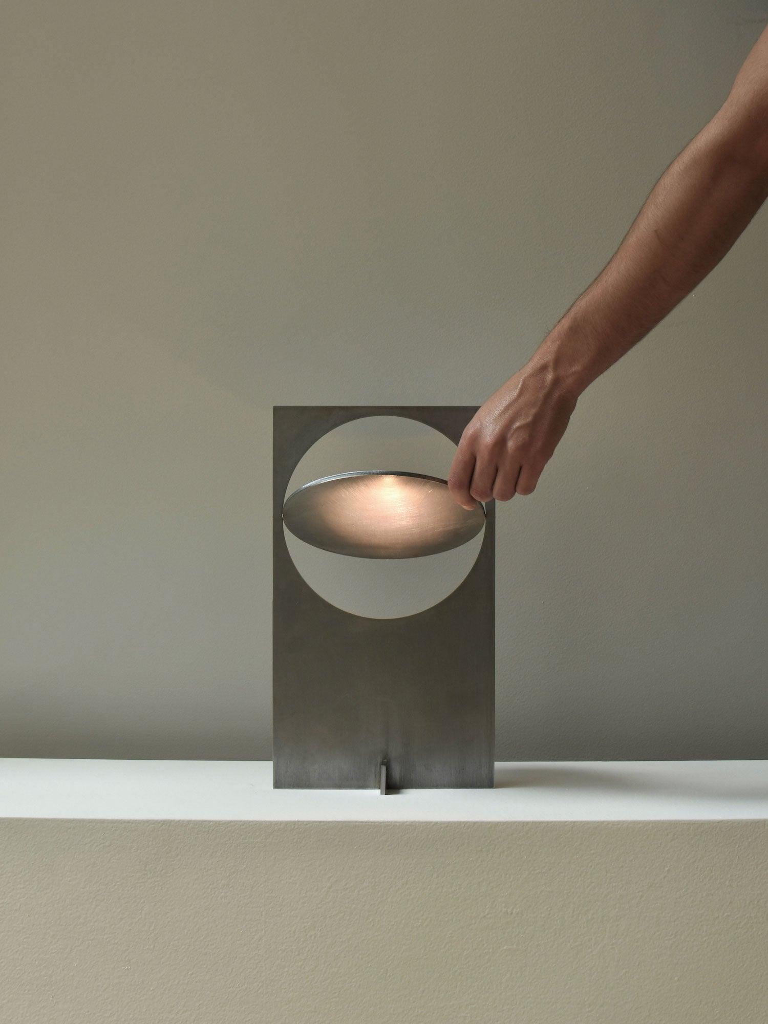 Sixor Steel Futuristic Table Lamp-Neutral Decor