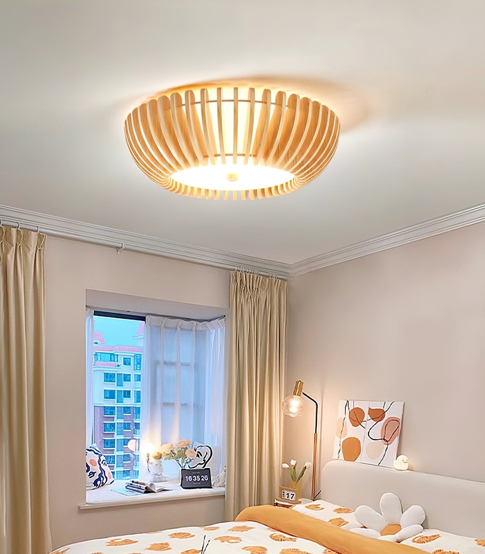 Vezorus Premium Elegance Wood Ceiling Lamp-Neutral Decor