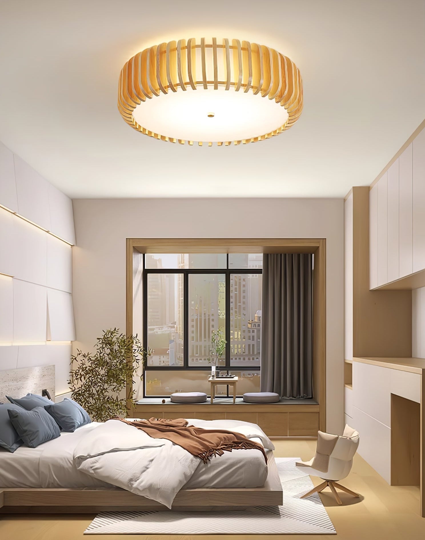 Vezorus Premium Elegance Wood Ceiling Lamp-Neutral Decor