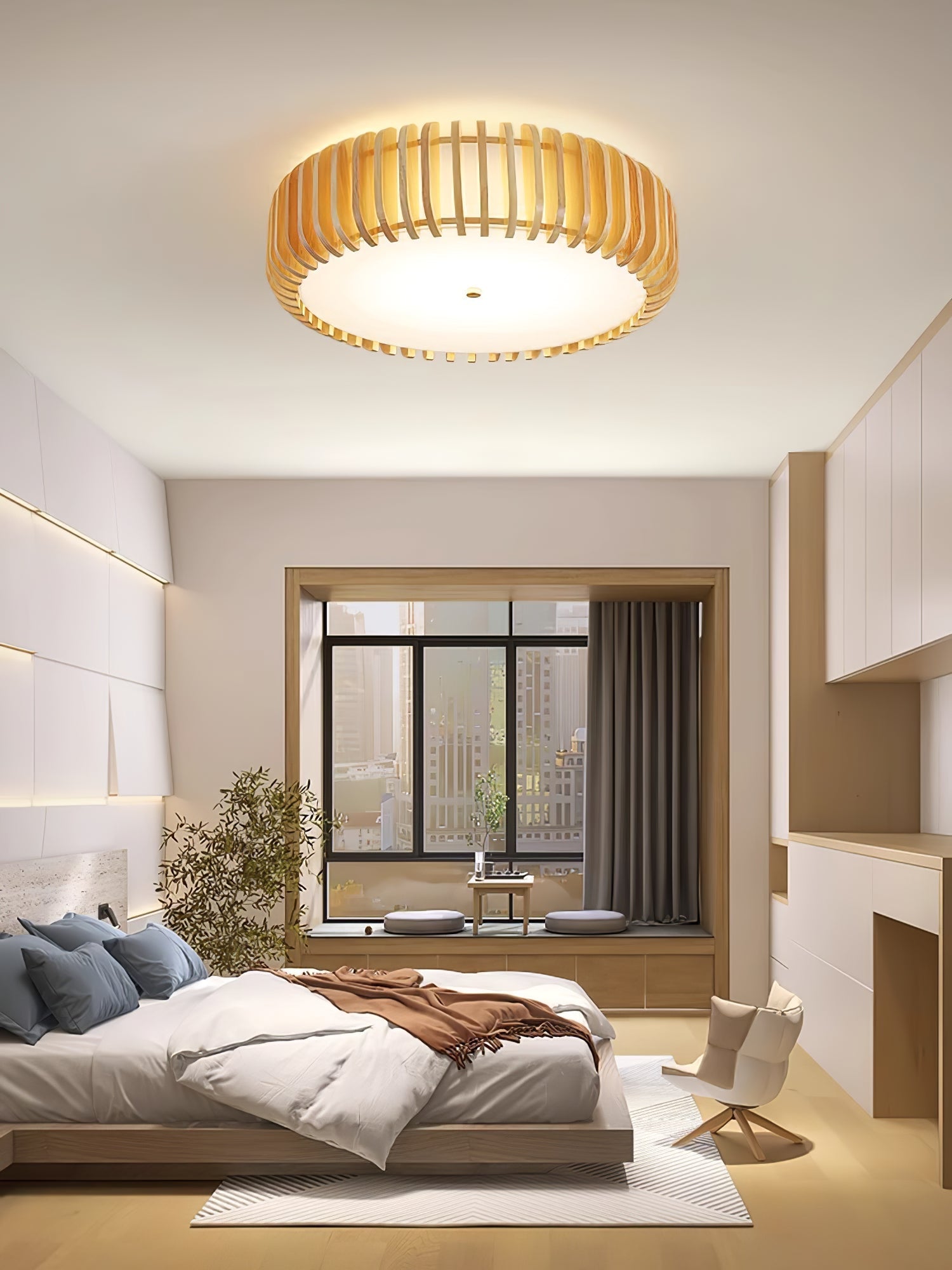 Vezorus Premium Elegance Wood Ceiling Lamp-Neutral Decor