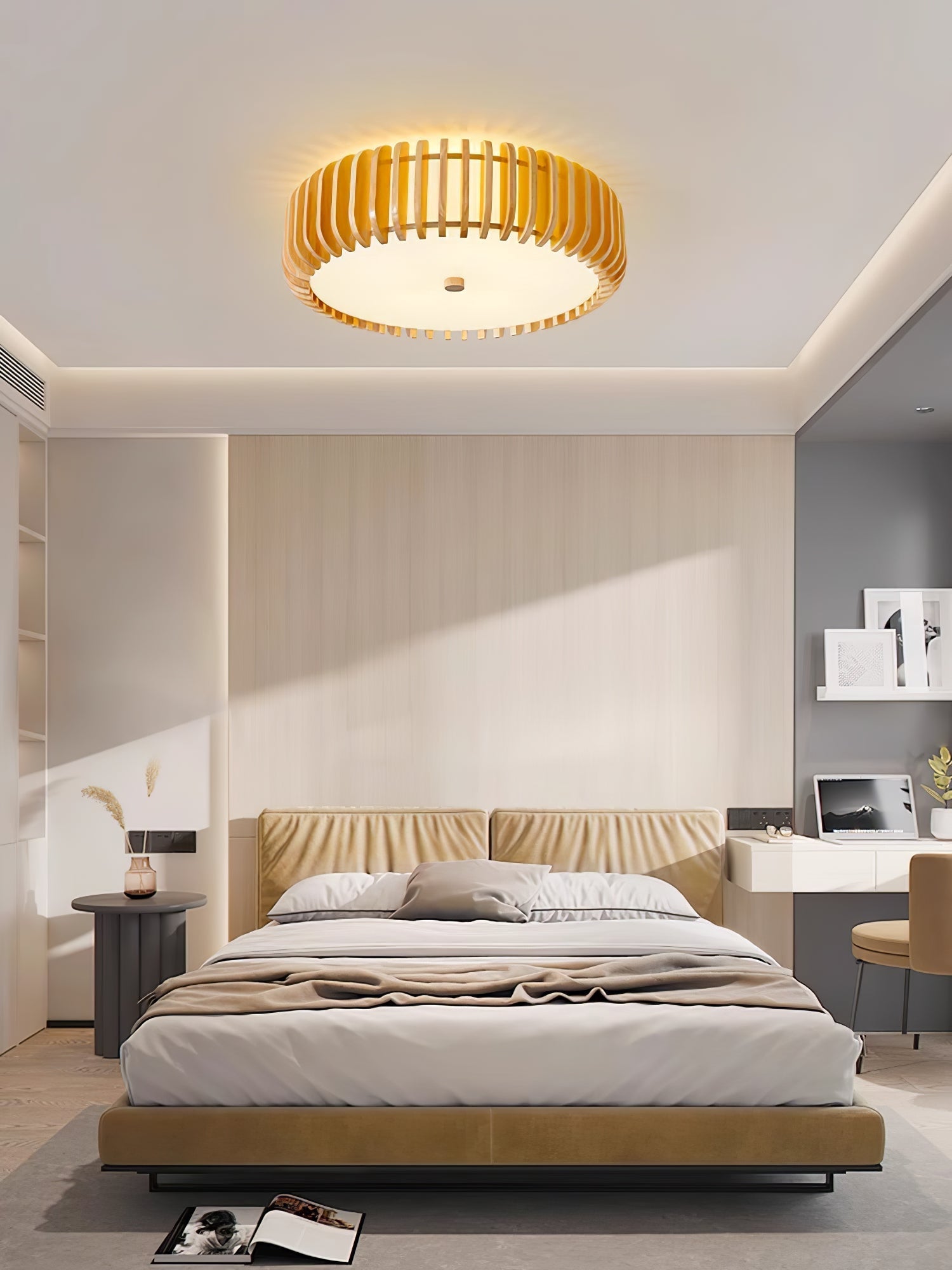 Vezorus Premium Elegance Wood Ceiling Lamp-Neutral Decor