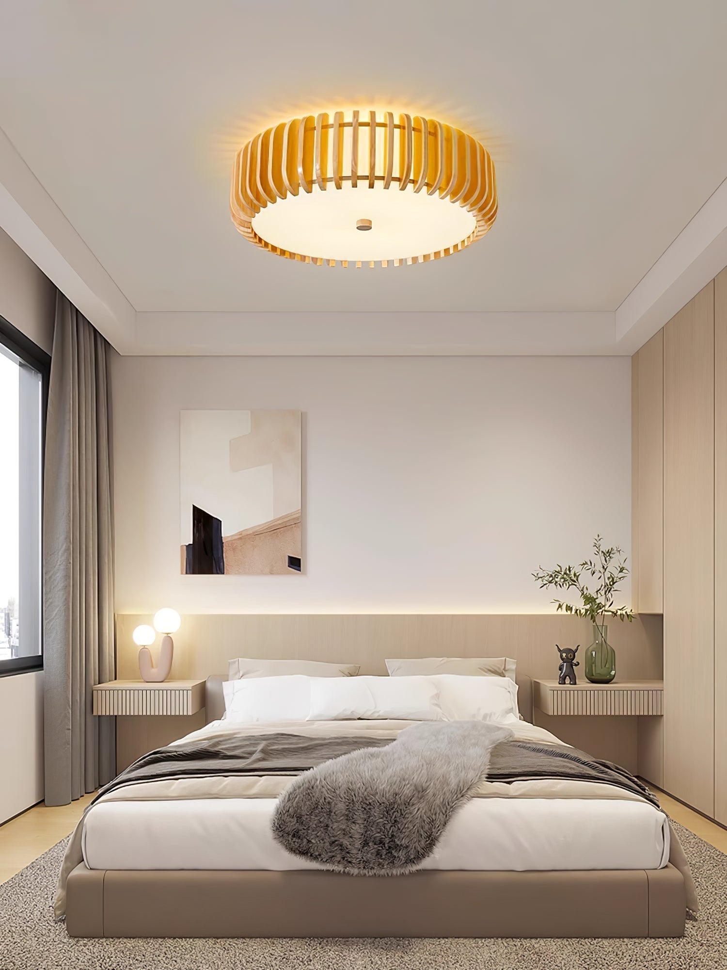 Vezorus Premium Elegance Wood Ceiling Lamp-Neutral Decor