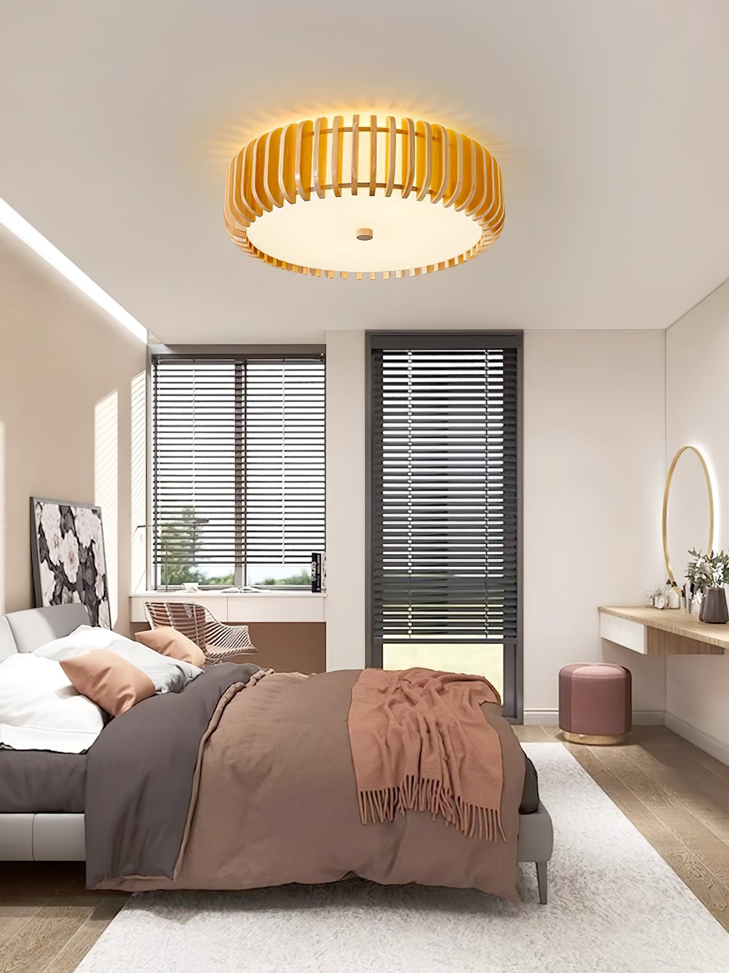 Vezorus Premium Elegance Wood Ceiling Lamp-Neutral Decor