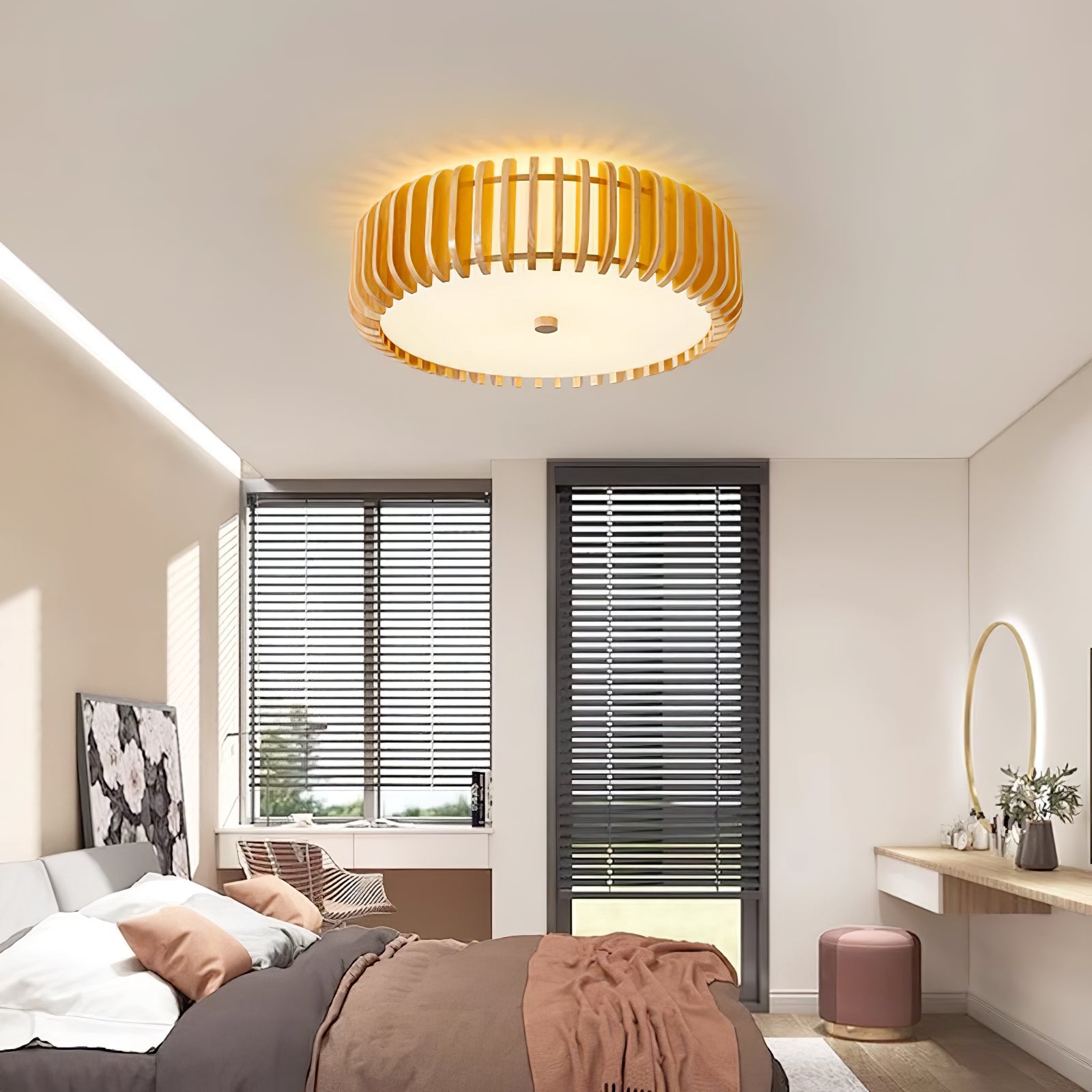 Vezorus Premium Elegance Wood Ceiling Lamp-Neutral Decor