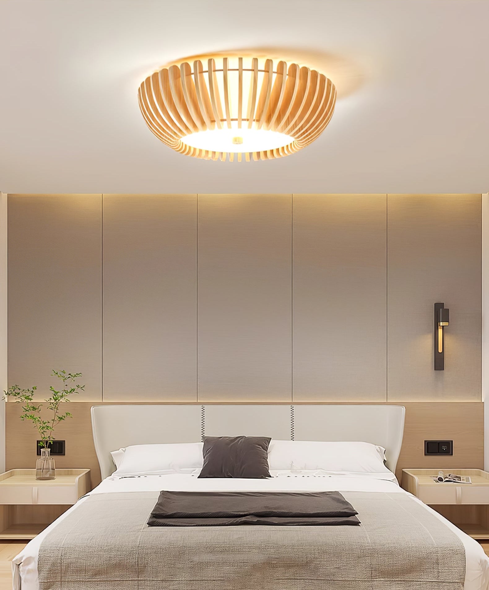 Vezorus Premium Elegance Wood Ceiling Lamp-Neutral Decor