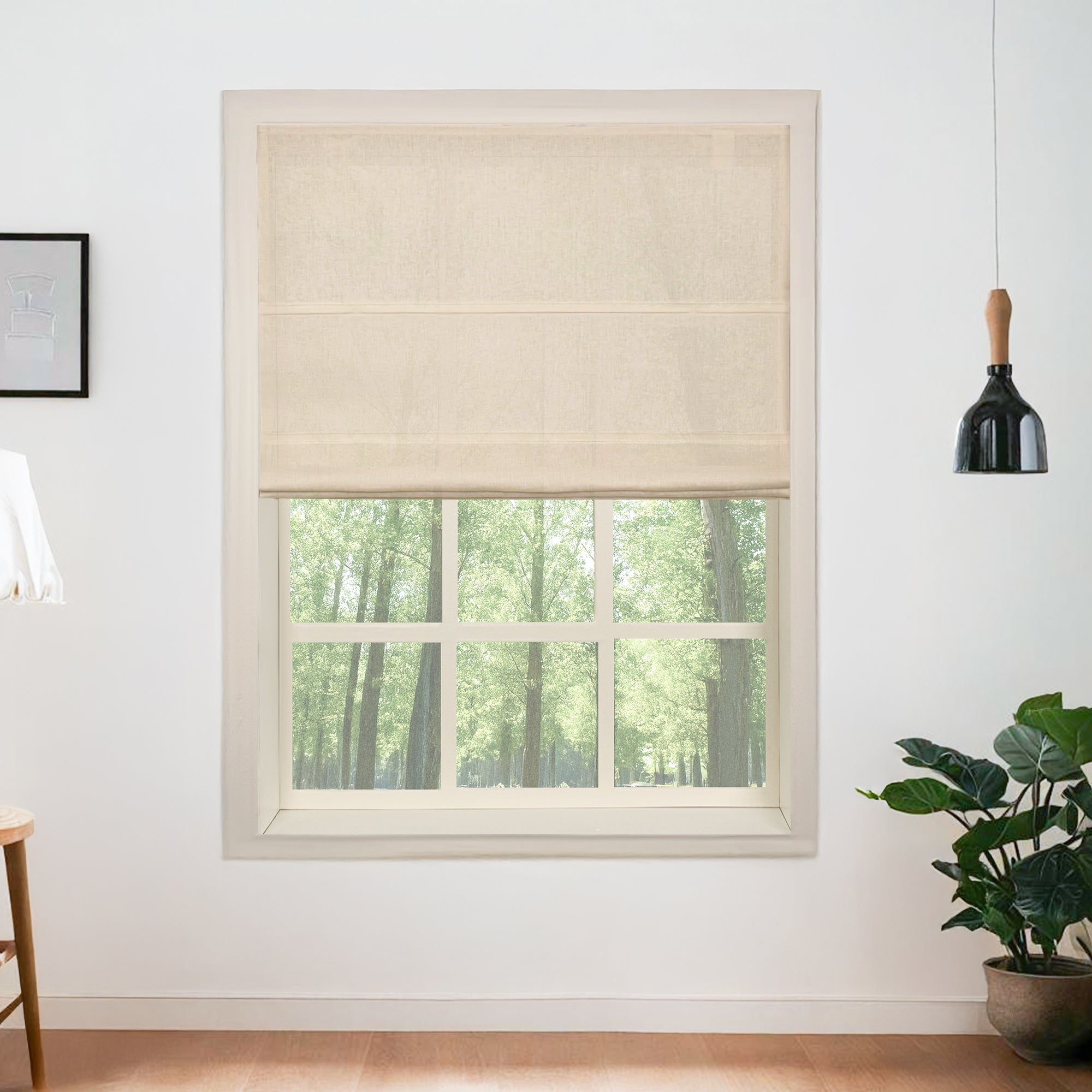 Belgian Flax Linen Roman Shades & Blinds-Neutral Decor