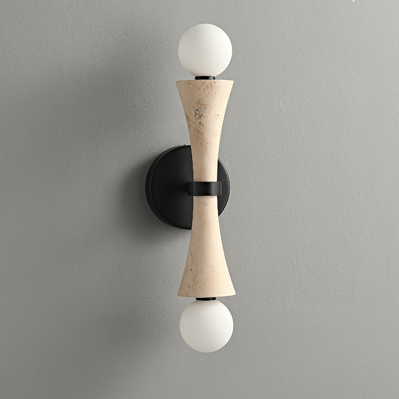 Oloriel Sculptural Travertine Wall Light-Neutral Decor