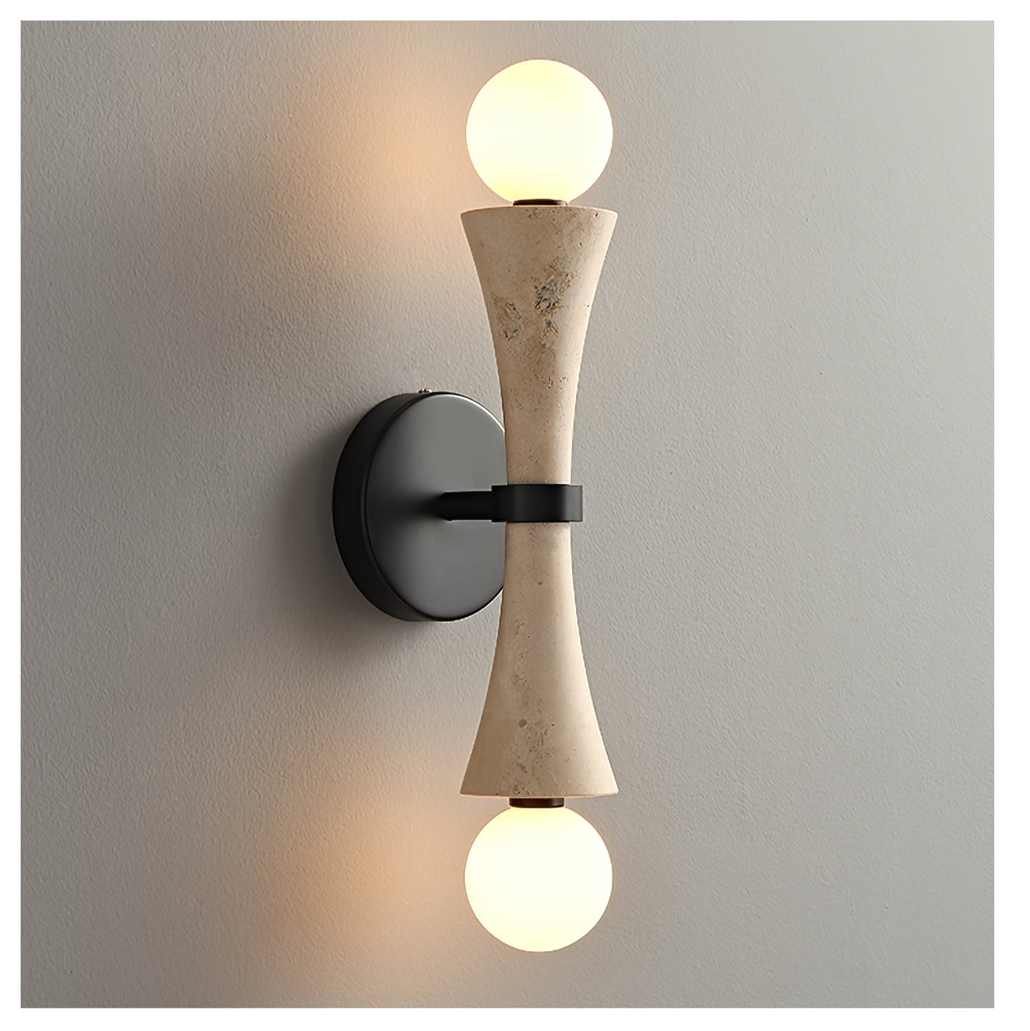 Oloriel Sculptural Travertine Wall Light-Neutral Decor