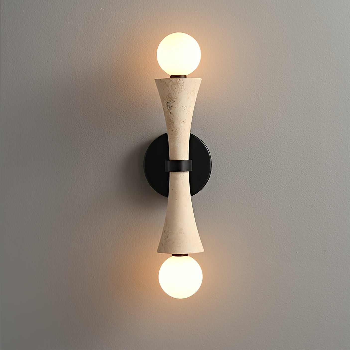 Oloriel Sculptural Travertine Wall Light-Neutral Decor