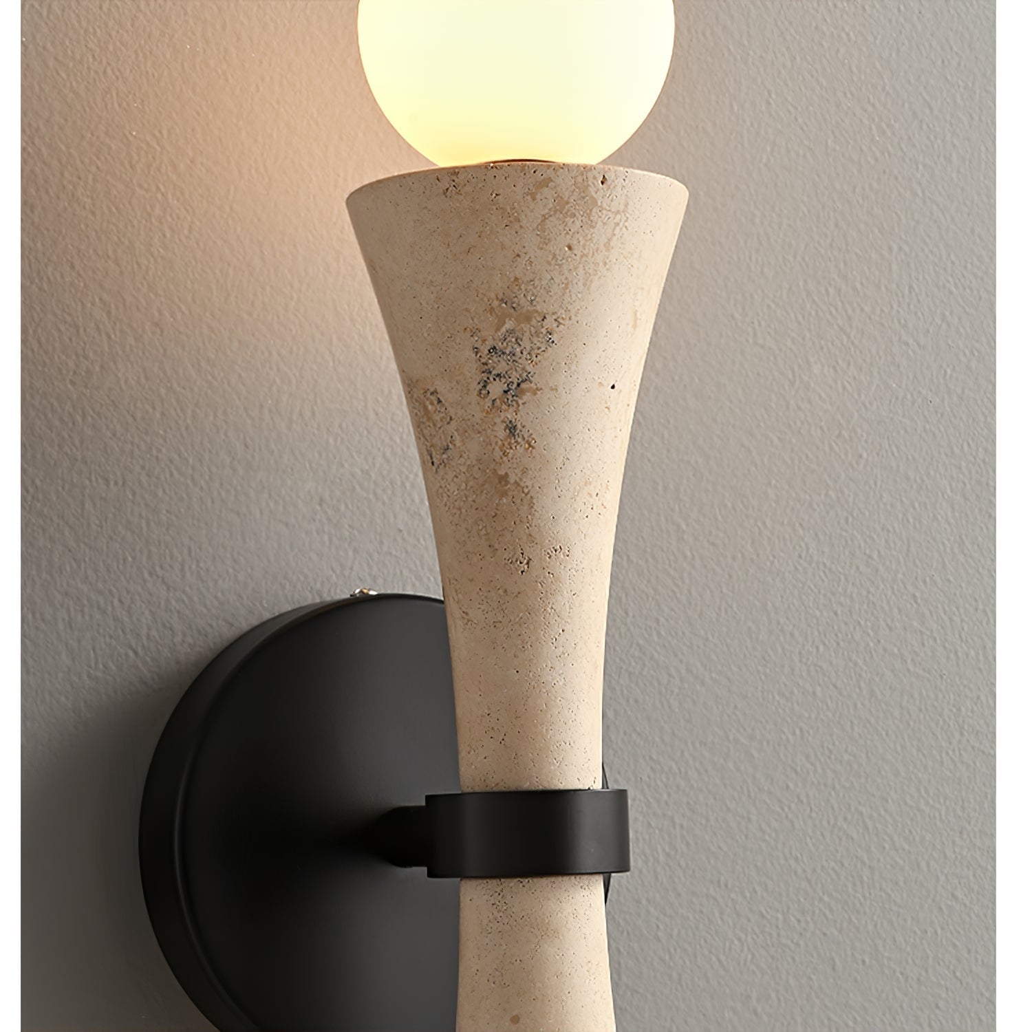 Oloriel Sculptural Travertine Wall Light-Neutral Decor