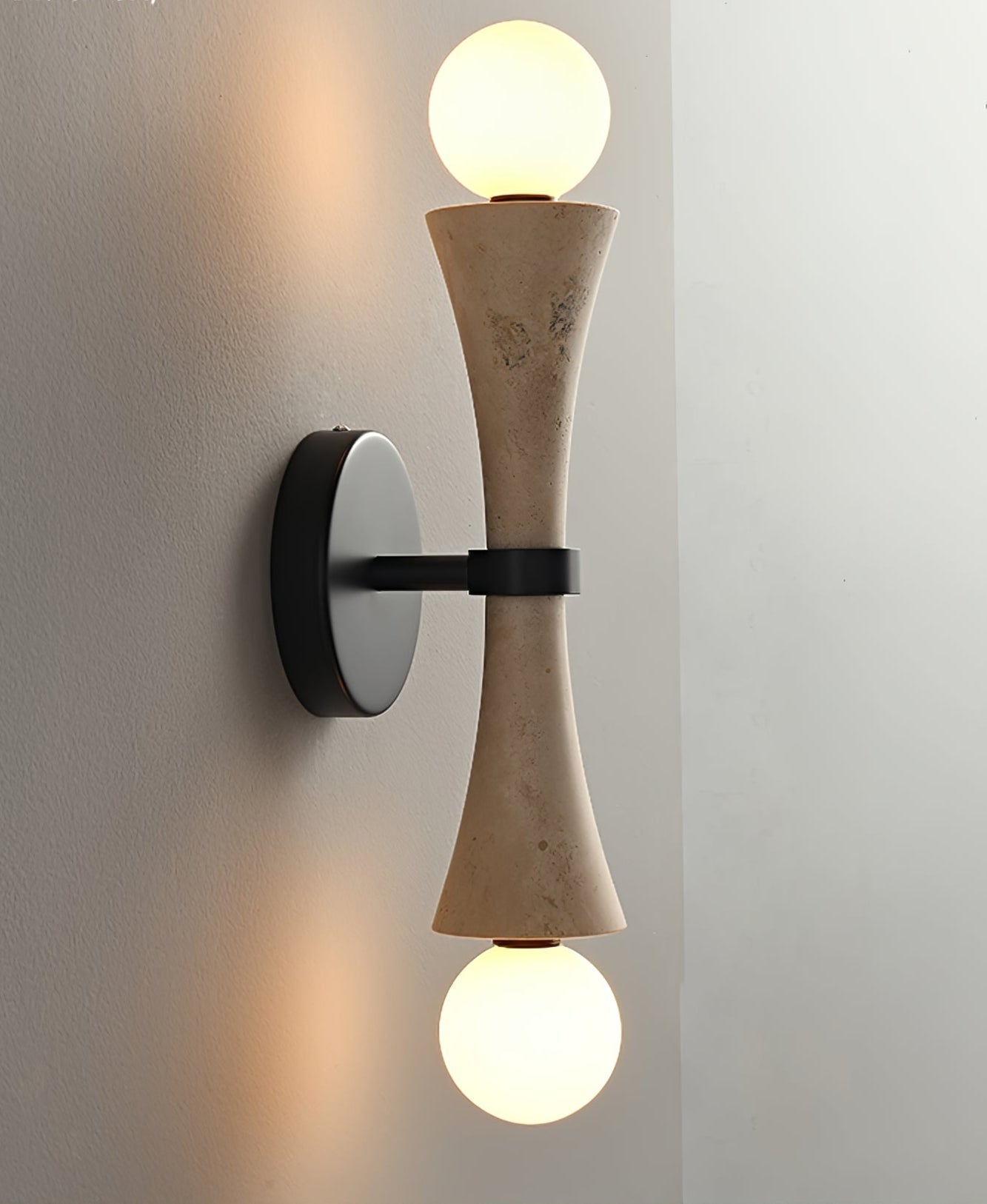 Oloriel Sculptural Travertine Wall Light-Neutral Decor
