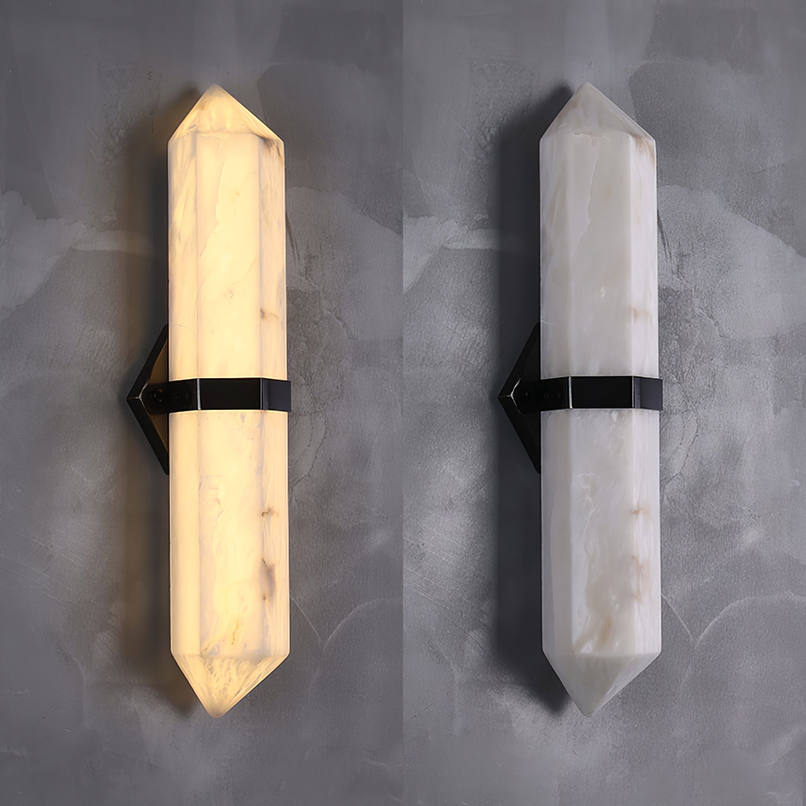 Lustra Wall Light Alabaster Brass for Bedroom-Neutral Decor