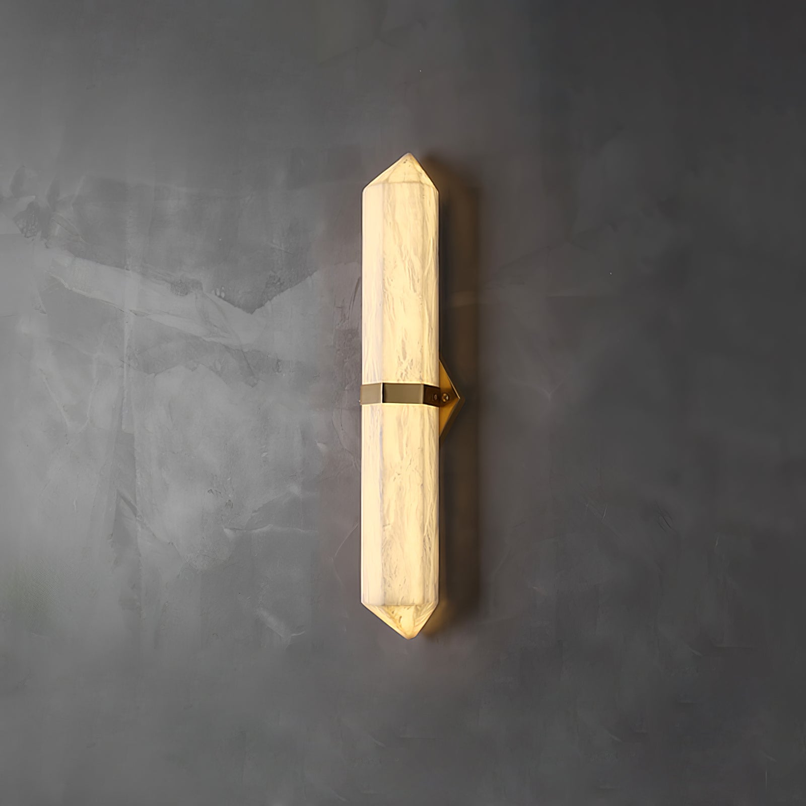 Lustra Wall Light Alabaster Brass for Bedroom-Neutral Decor