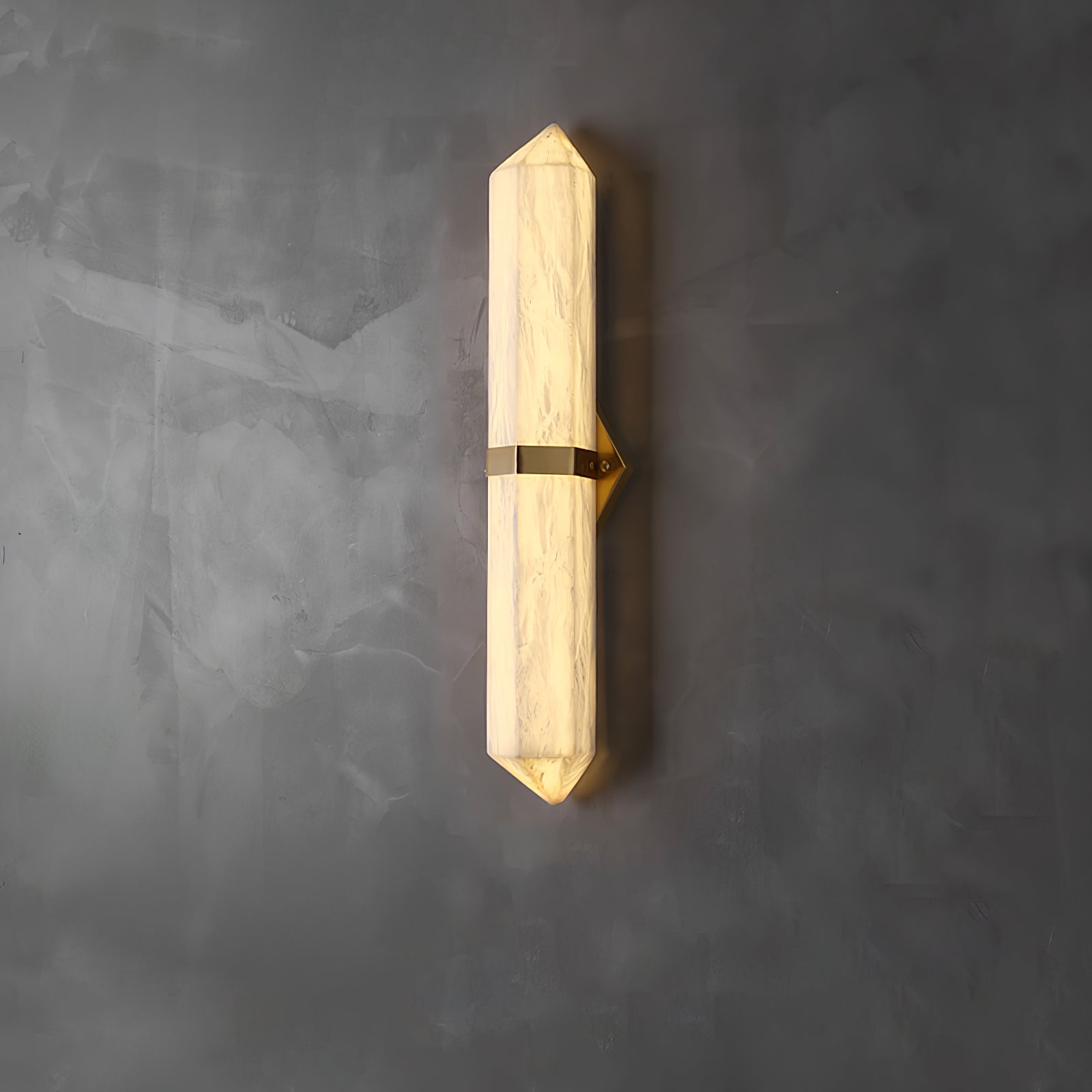 Lustra Wall Light Alabaster Brass for Bedroom-Neutral Decor