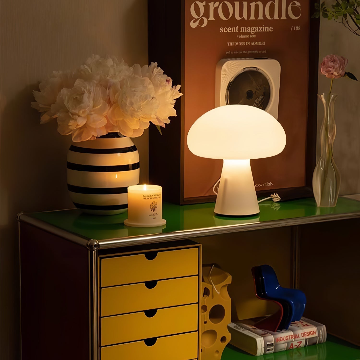 Ombra Glass Whimsical Table Lamp-Neutral Decor
