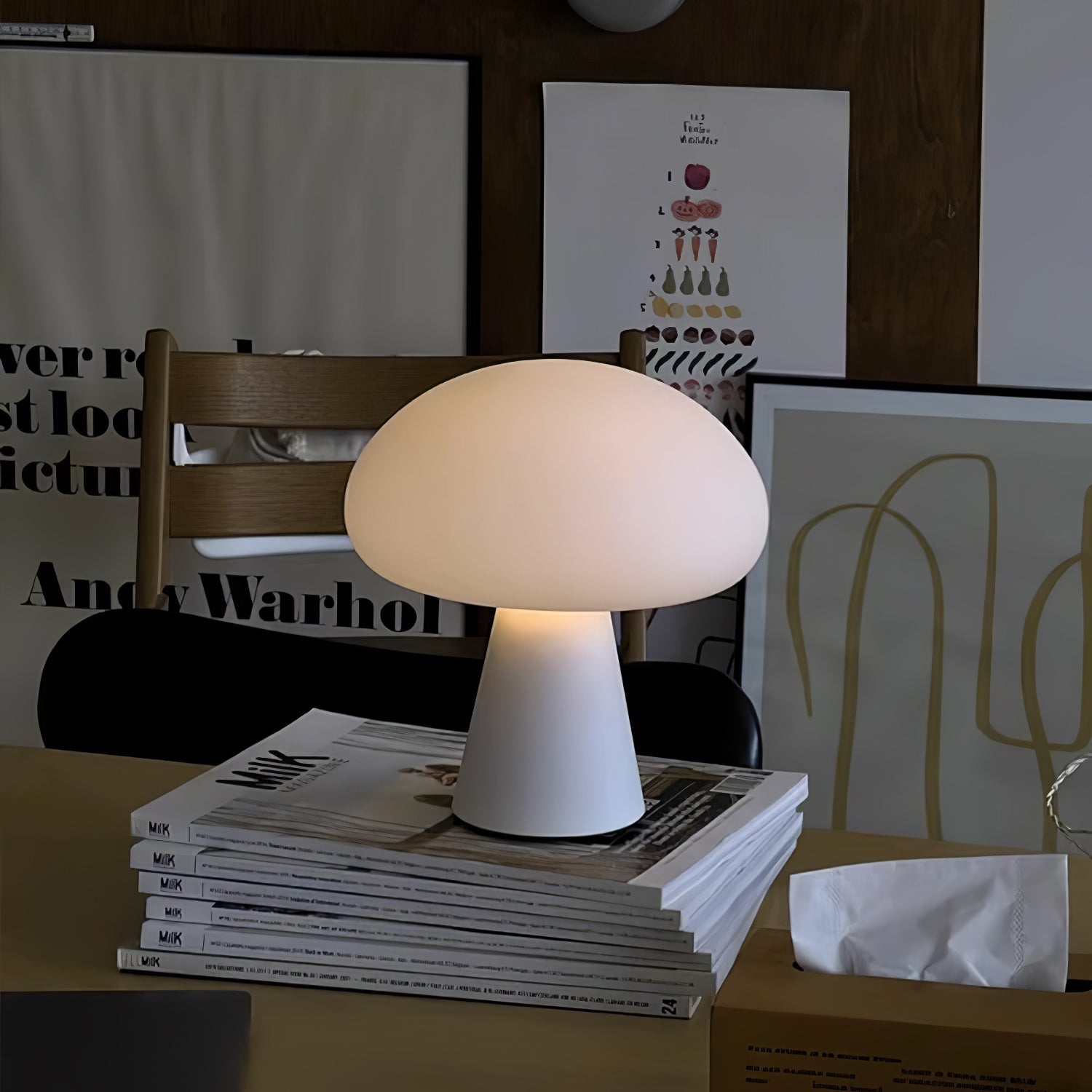 Ombra Glass Whimsical Table Lamp-Neutral Decor