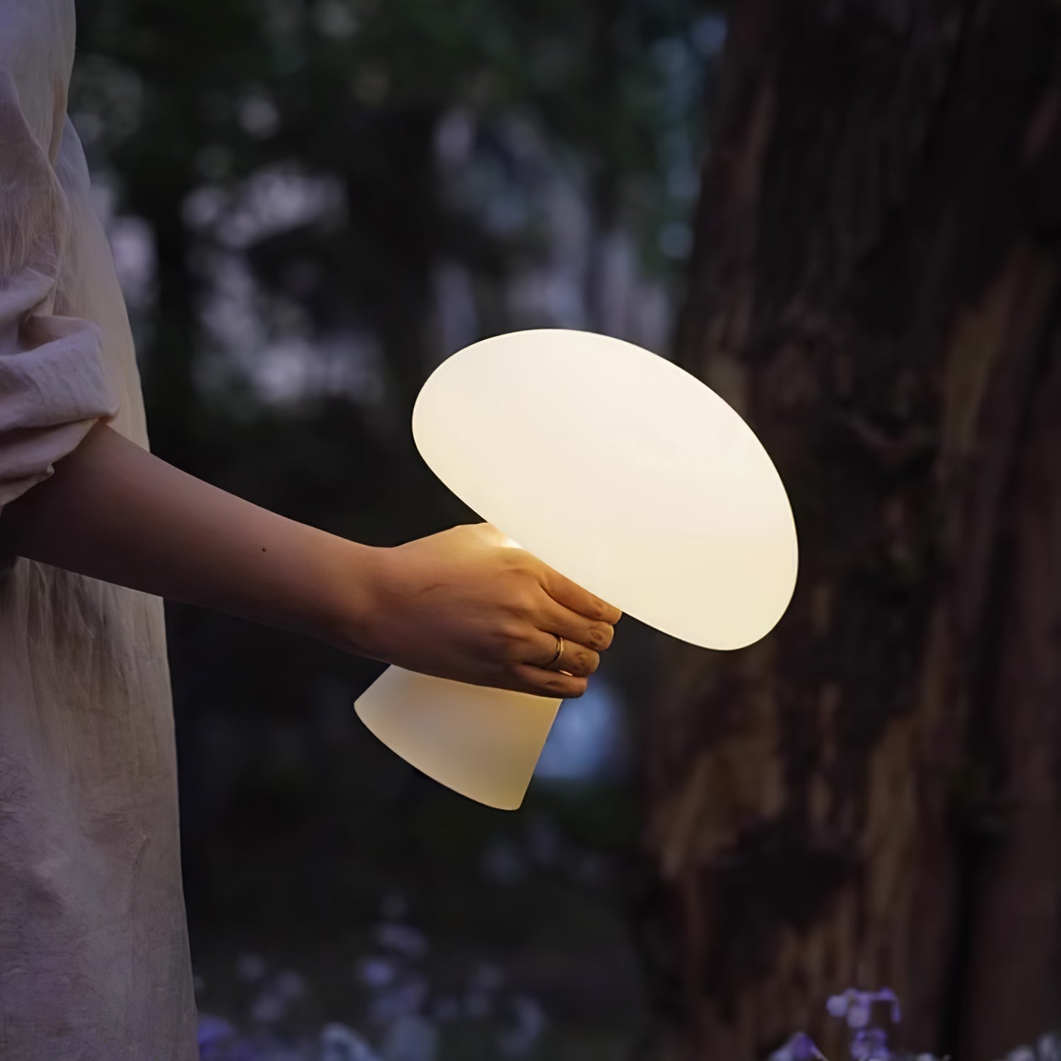 Ombra Glass Whimsical Table Lamp-Neutral Decor