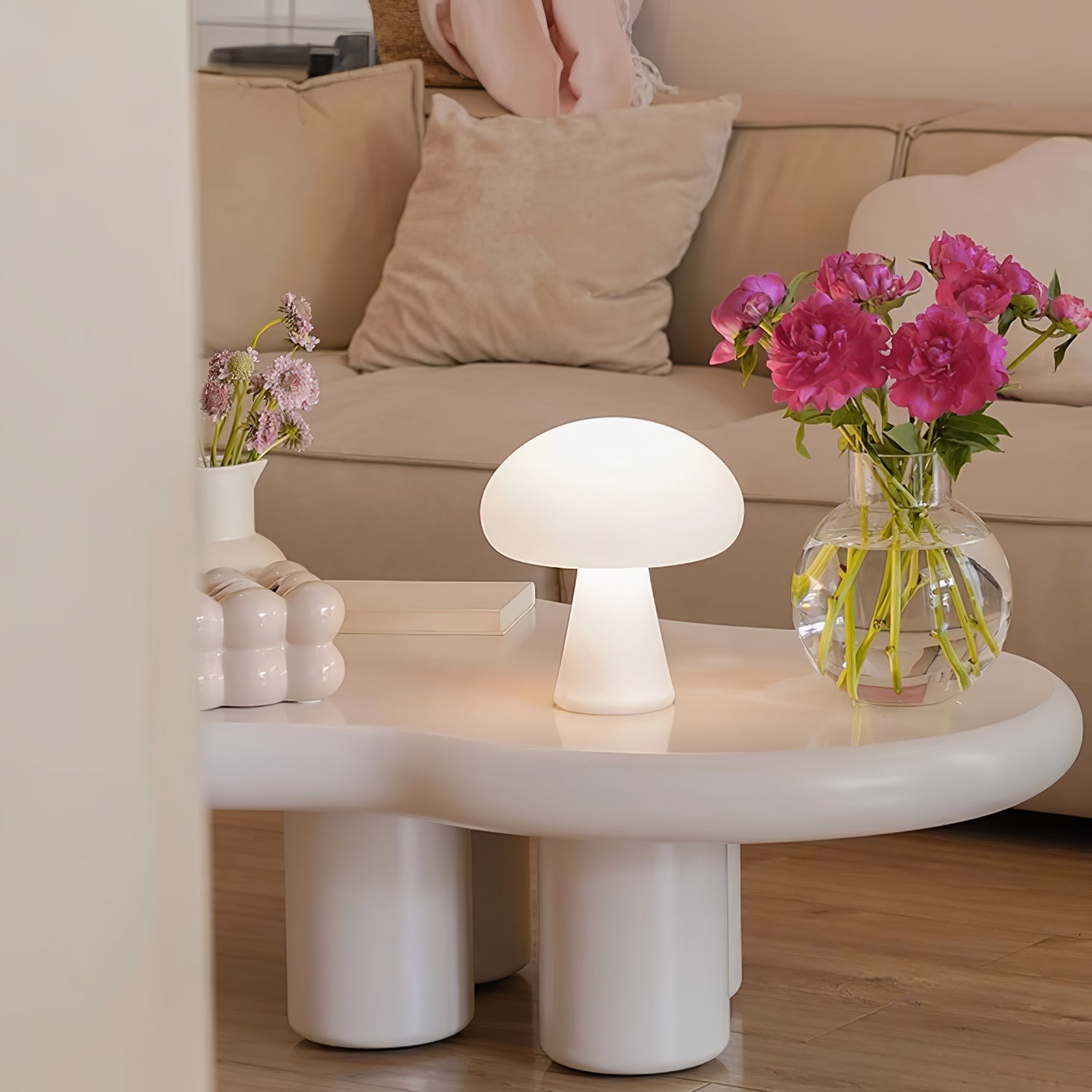 Ombra Glass Whimsical Table Lamp-Neutral Decor