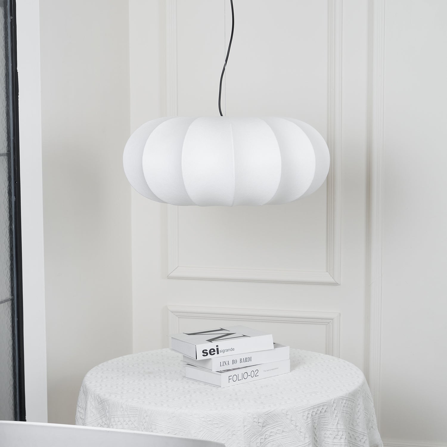 Bovena Silk Traditional Pendant Lamp-Neutral Decor