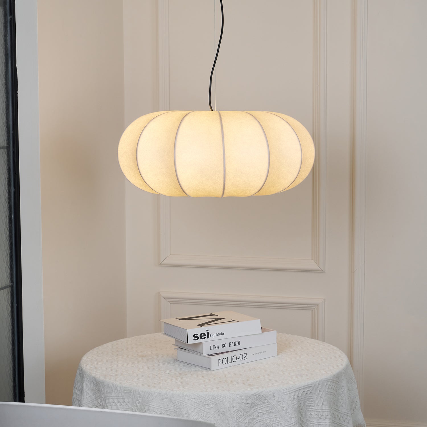 Bovena Silk Traditional Pendant Lamp-Neutral Decor