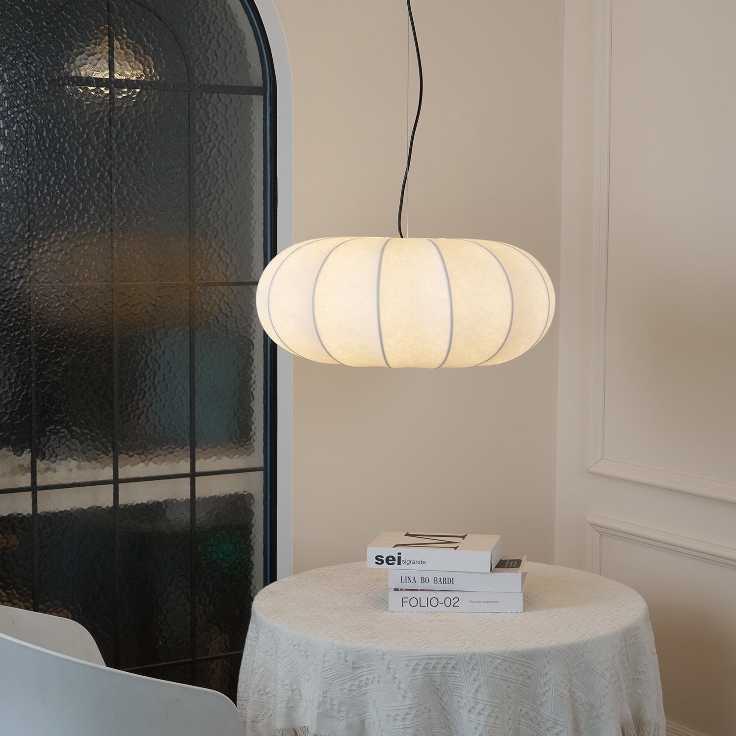 Bovena Silk Traditional Pendant Lamp-Neutral Decor