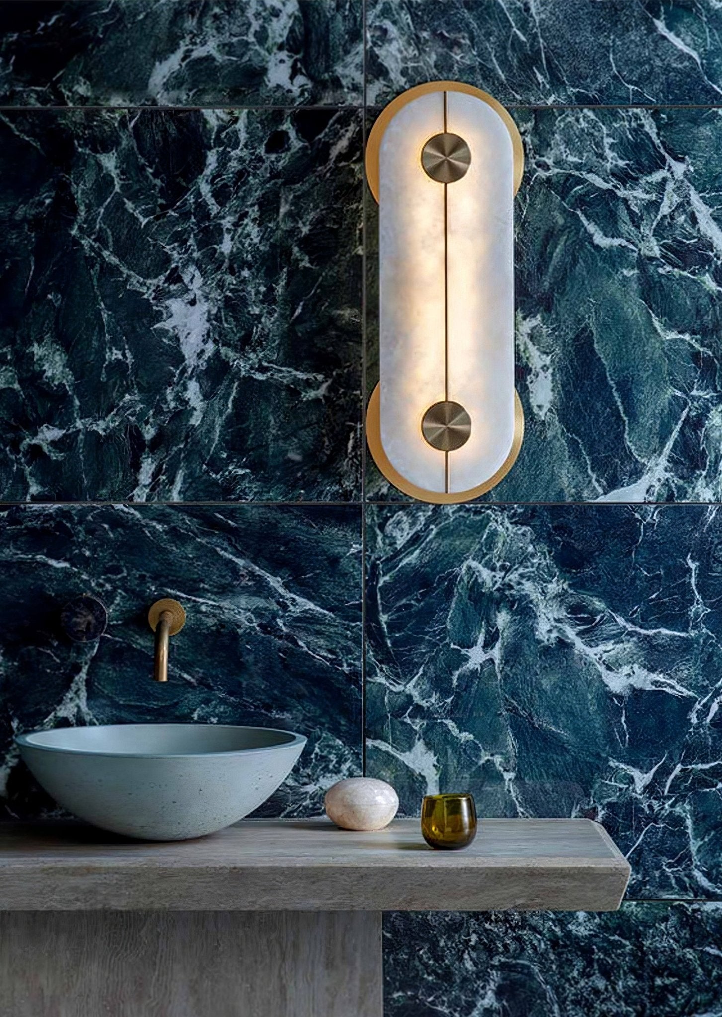 Selene Alabaster Wall Light-Neutral Decor