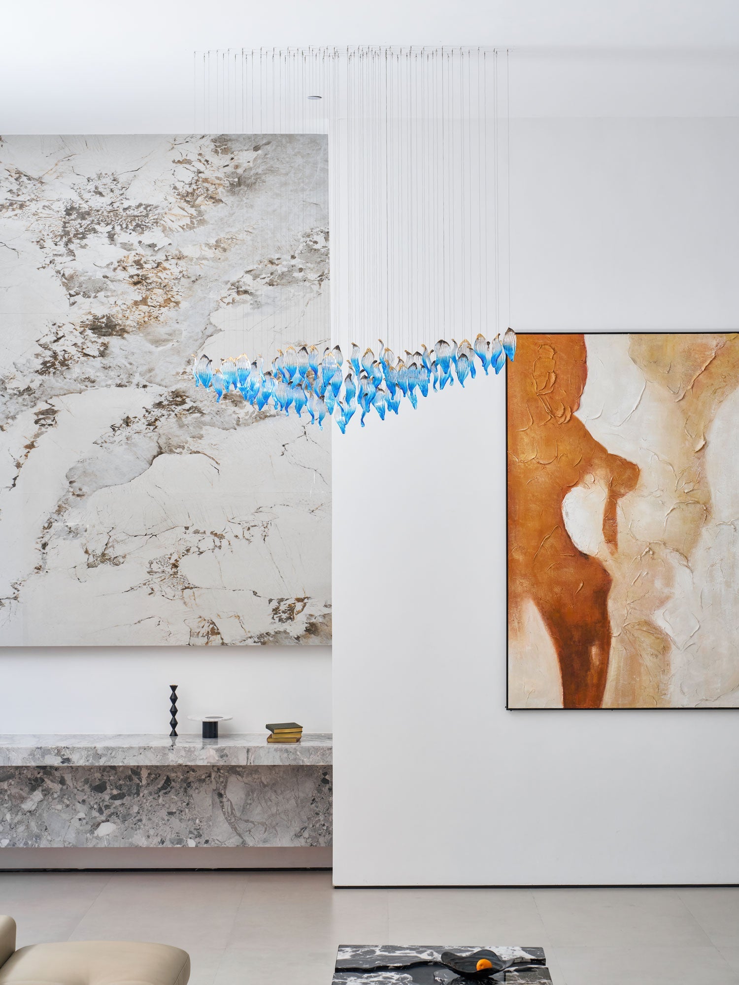 Ocean Drift Blown Glass Customize Chandelier-Neutral Decor