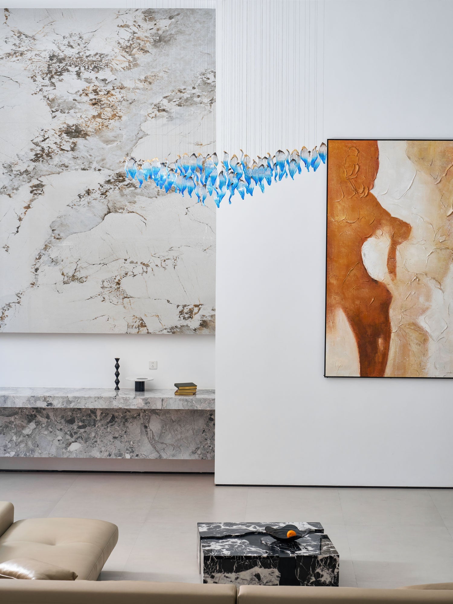 Ocean Drift Blown Glass Customize Chandelier-Neutral Decor