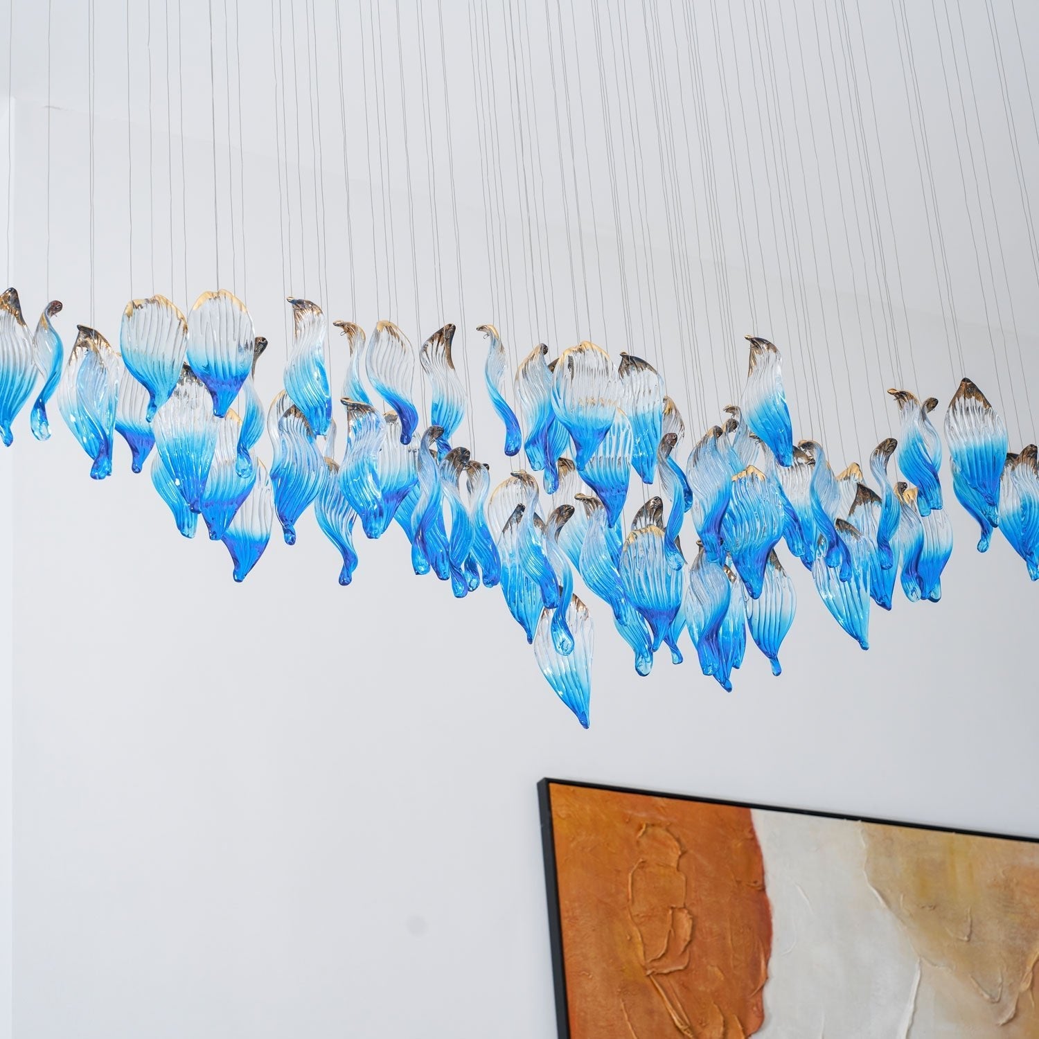 Ocean Drift Blown Glass Customize Chandelier-Neutral Decor
