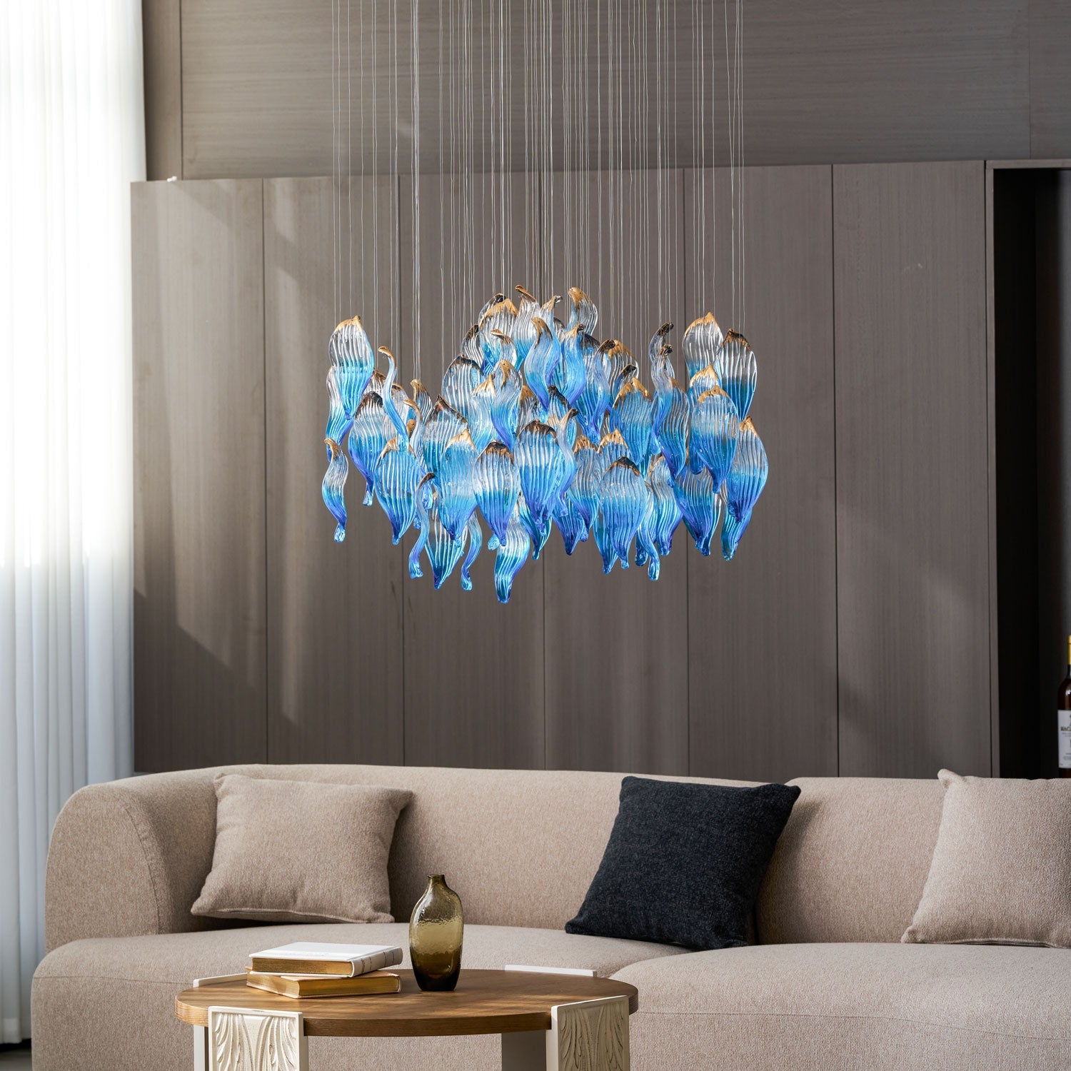 Ocean Drift Blown Glass Customize Chandelier-Neutral Decor