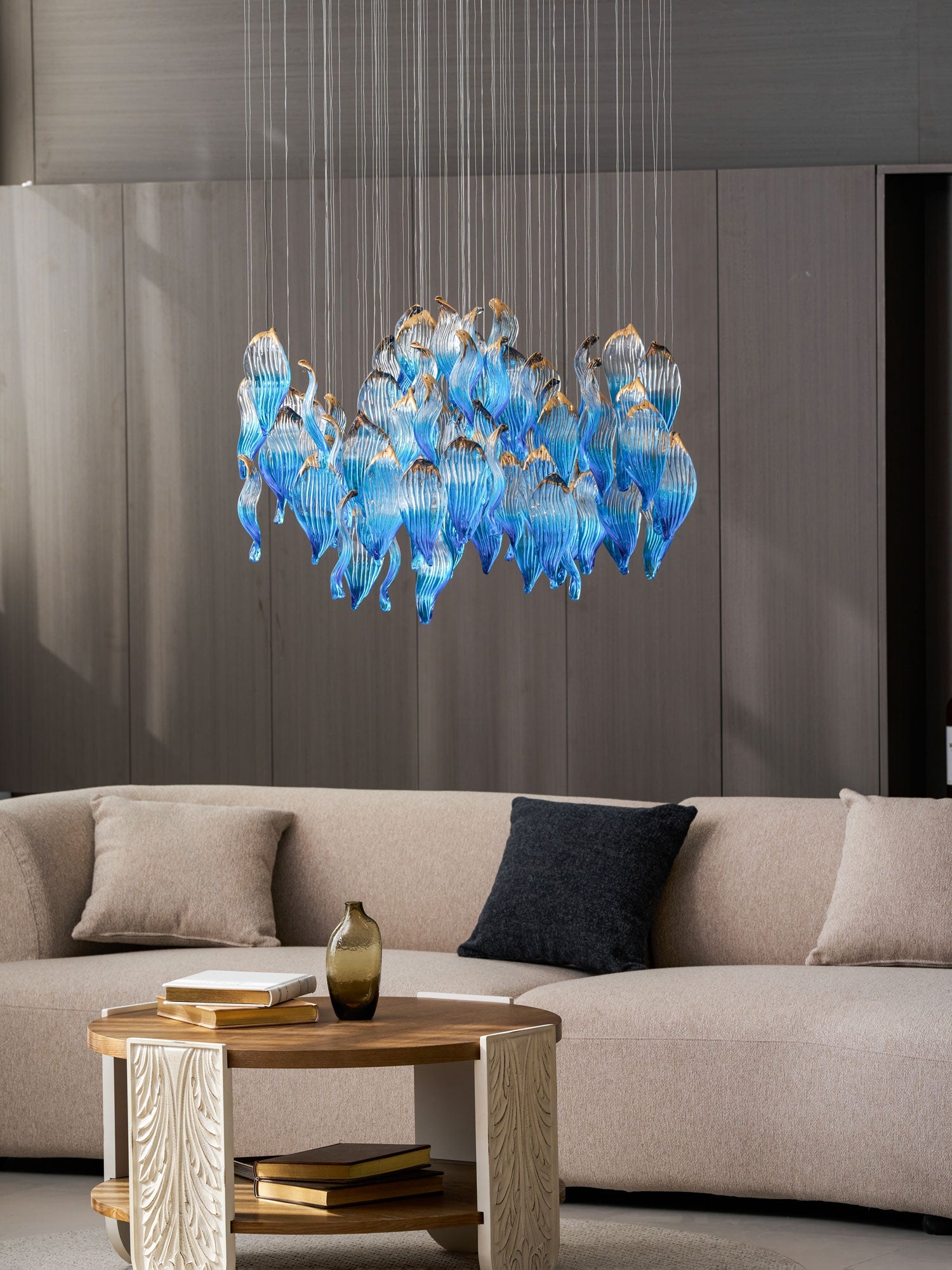 Ocean Drift Blown Glass Customize Chandelier-Neutral Decor
