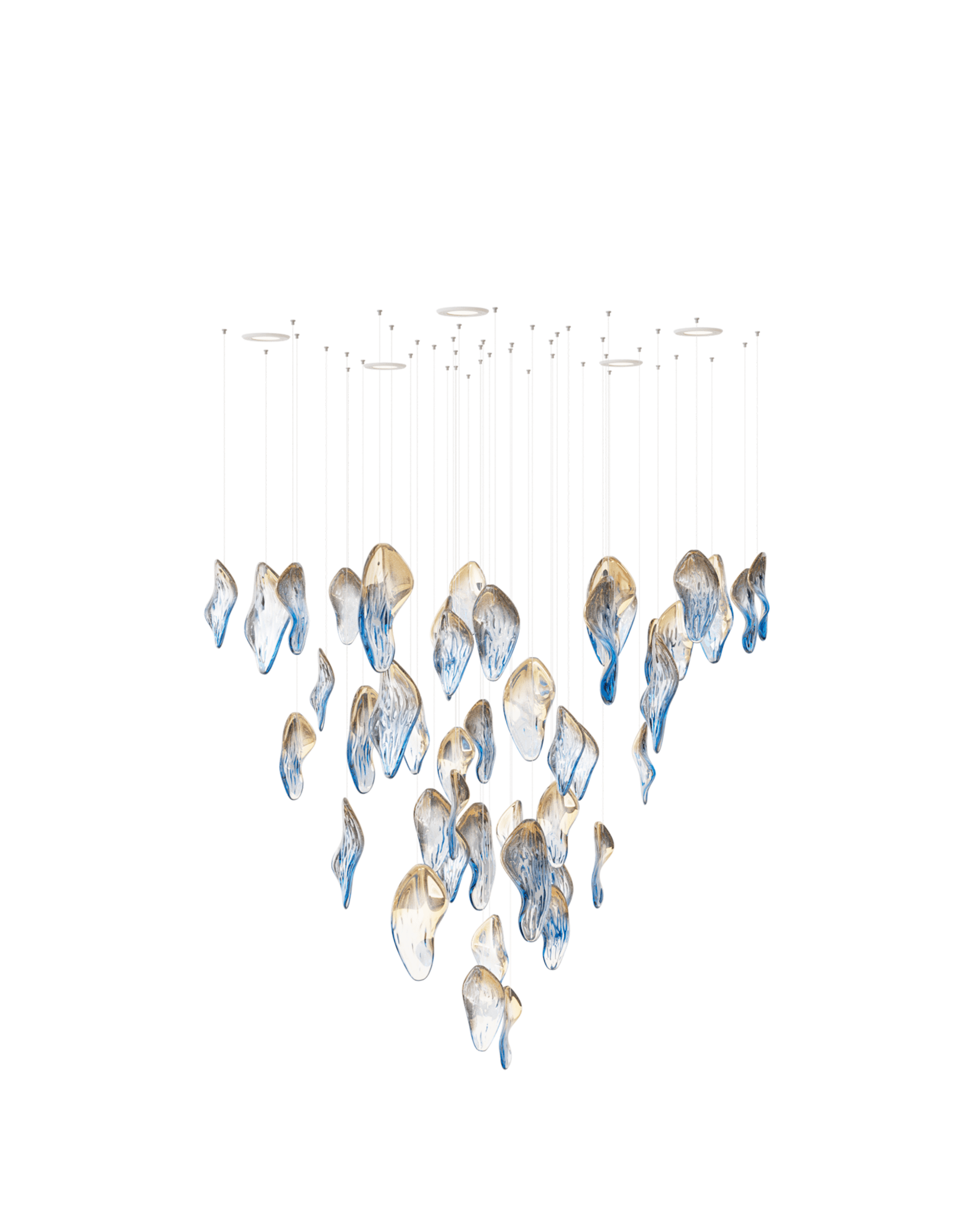 Ocean Drift Blown Glass Customize Chandelier-Neutral Decor