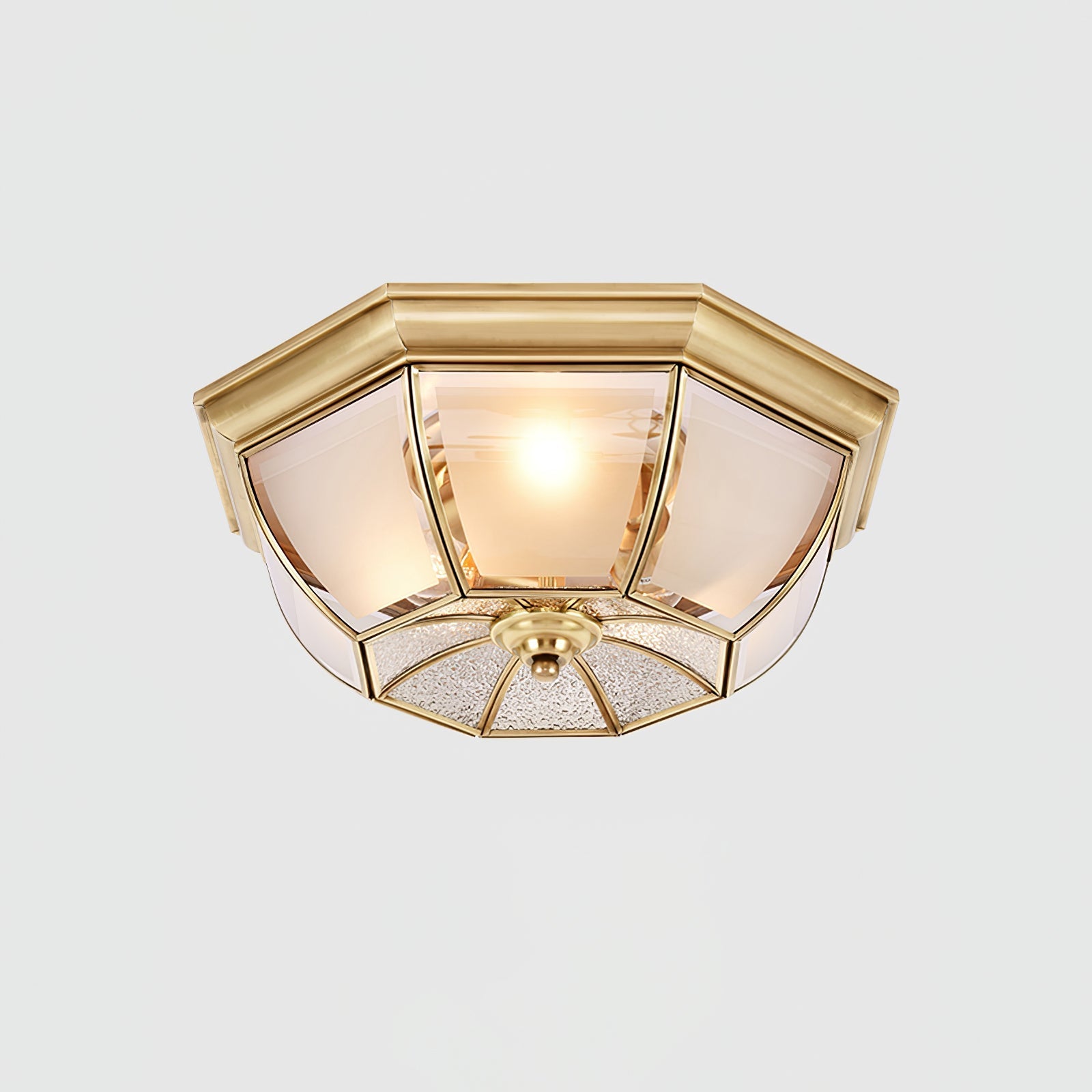 Vorenis Bowl Shaped Brass Glass Ceiling Lamp-Neutral Decor