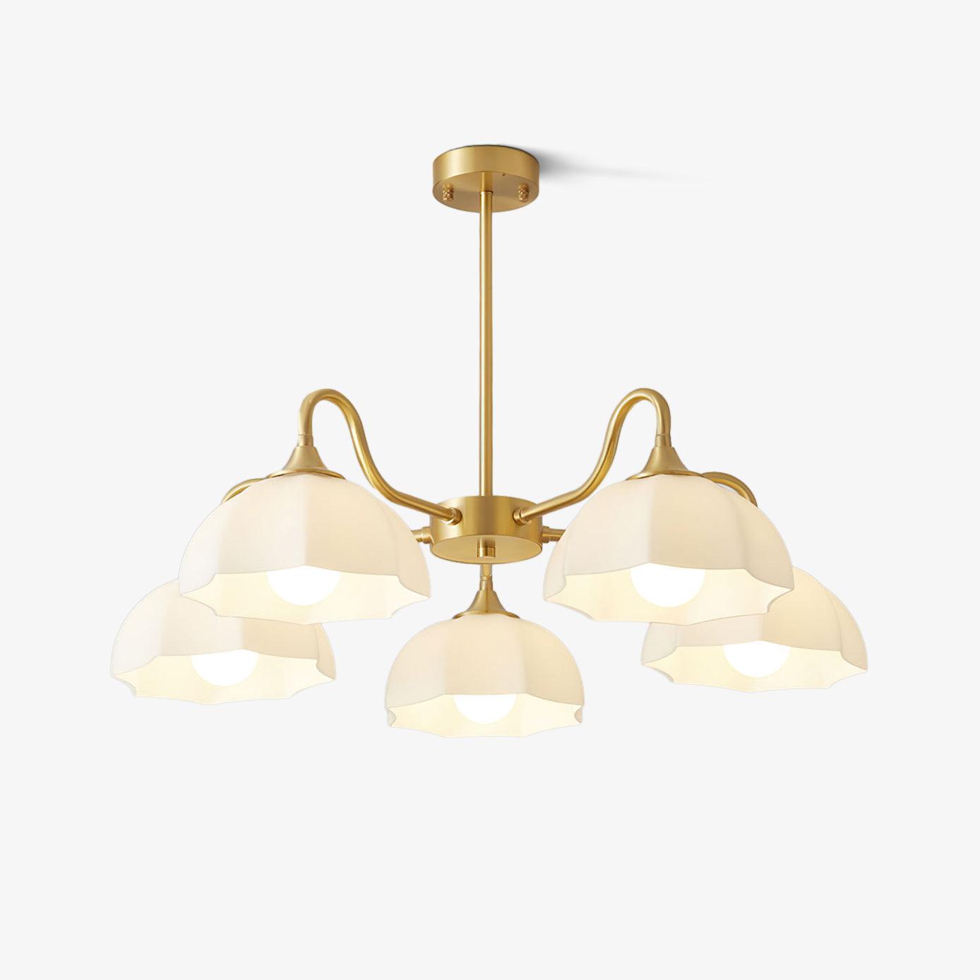 Lustra Chandelier Octagonal Glass Bowl Copper French-Neutral Decor
