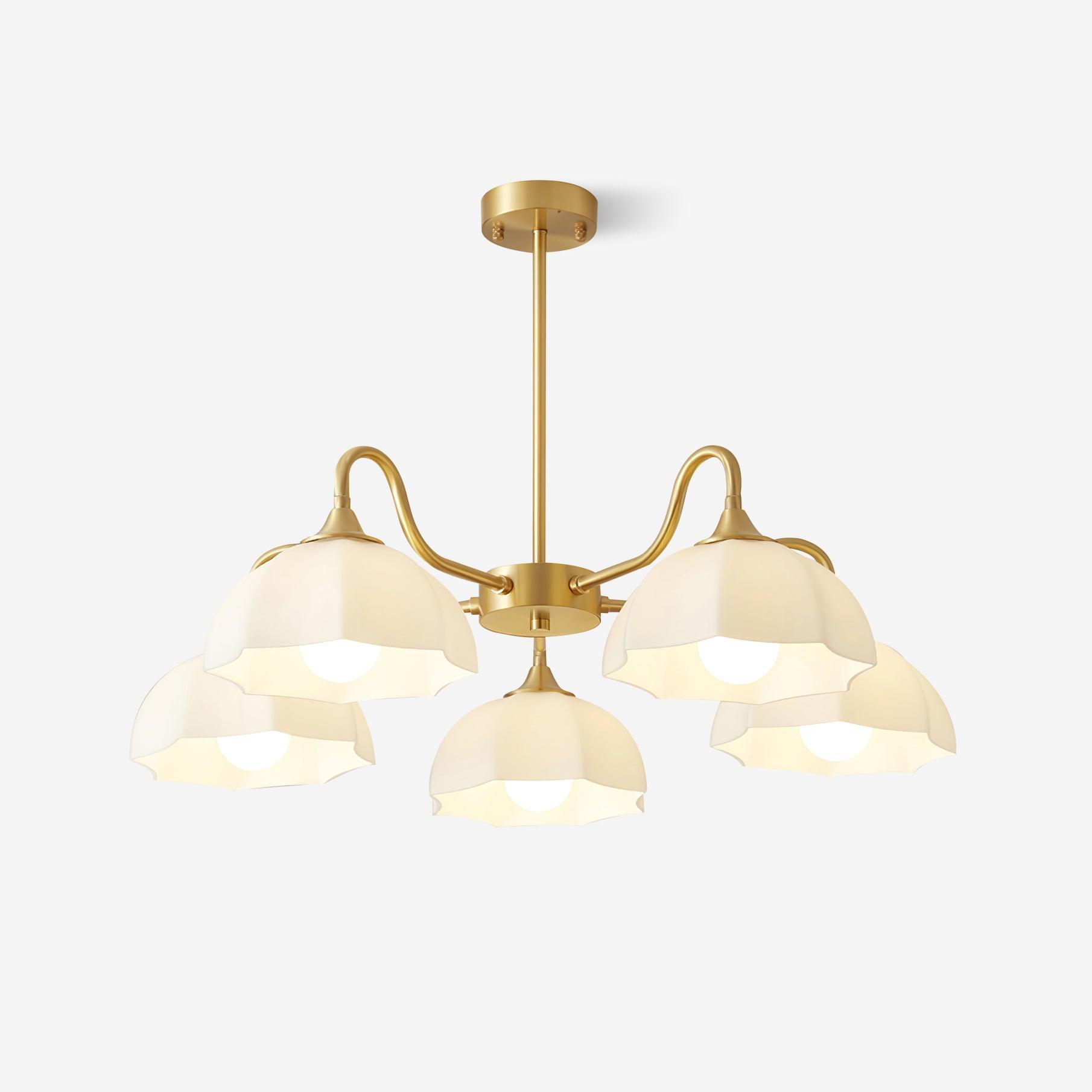 Lustra Chandelier Octagonal Glass Bowl Copper French-Neutral Decor