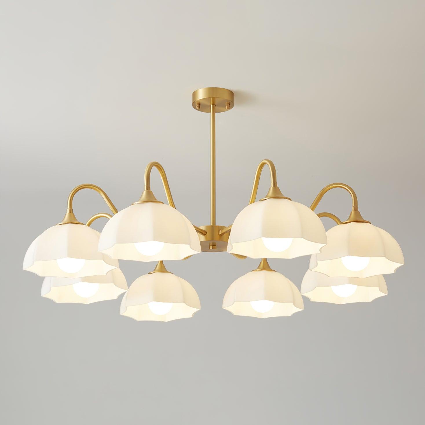 Lustra Chandelier Octagonal Glass Bowl Copper French-Neutral Decor