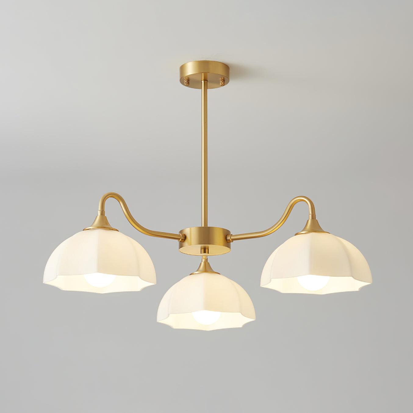 Lustra Chandelier Octagonal Glass Bowl Copper French-Neutral Decor