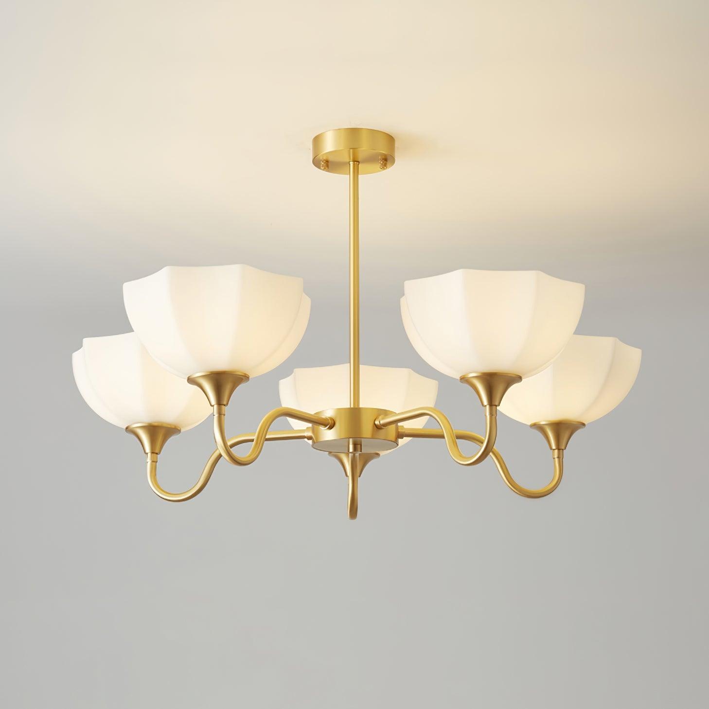 Lustra Chandelier Octagonal Glass Bowl Copper French-Neutral Decor