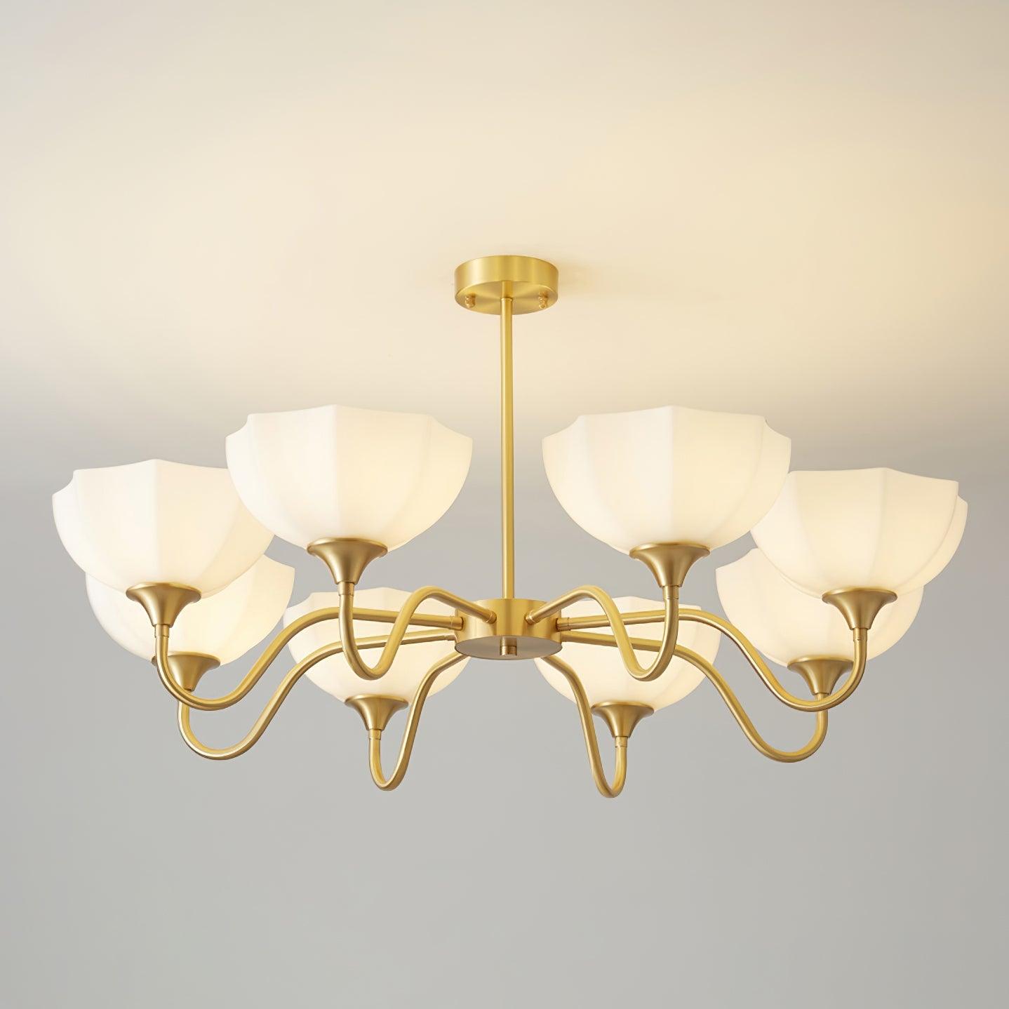 Lustra Chandelier Octagonal Glass Bowl Copper French-Neutral Decor