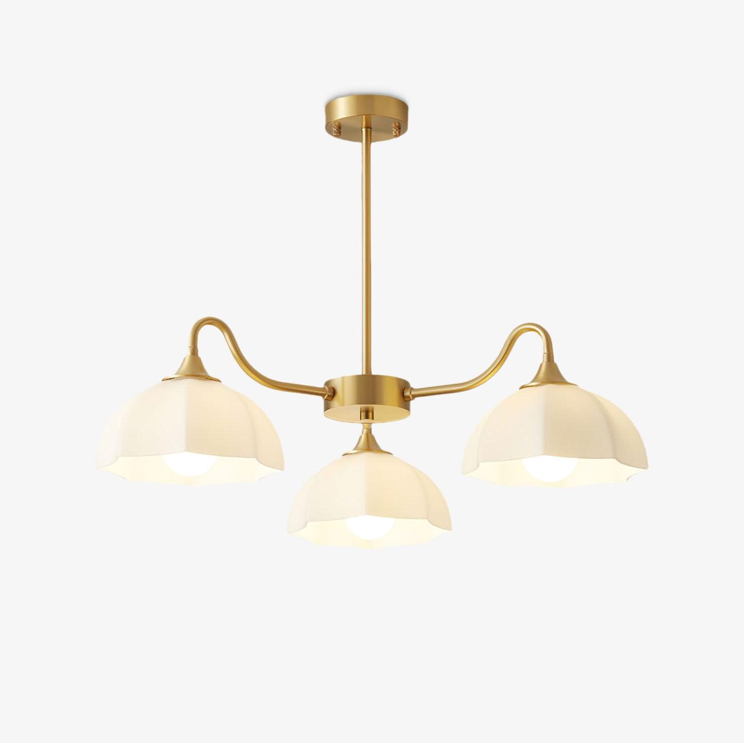 Lustra Chandelier Octagonal Glass Bowl Copper French-Neutral Decor
