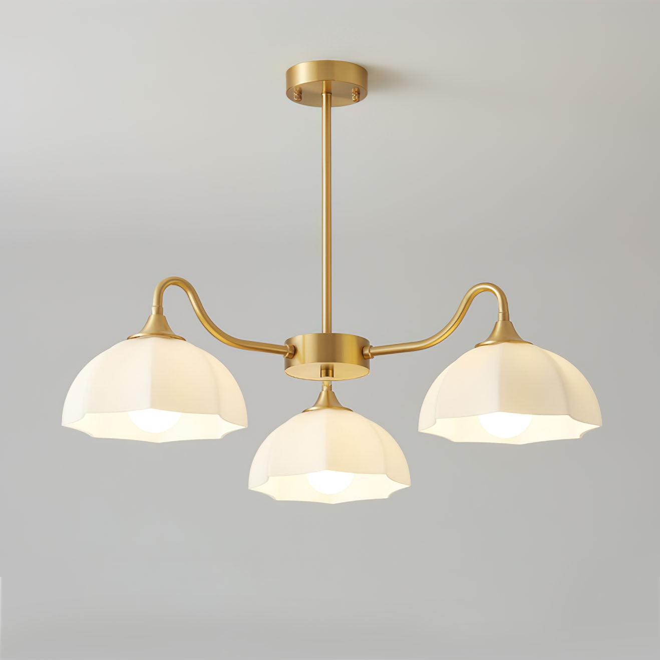 Lustra Chandelier Octagonal Glass Bowl Copper French-Neutral Decor