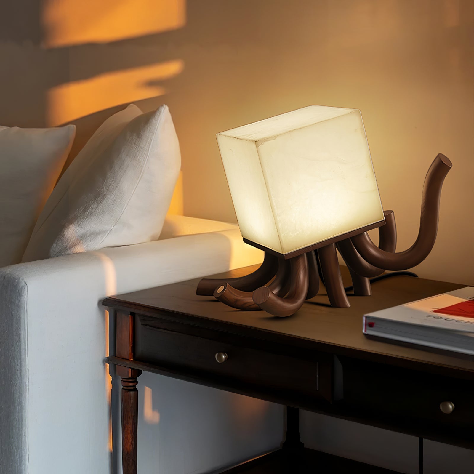 Dravk Tentacle Alabaster Table Lamp-Neutral Decor