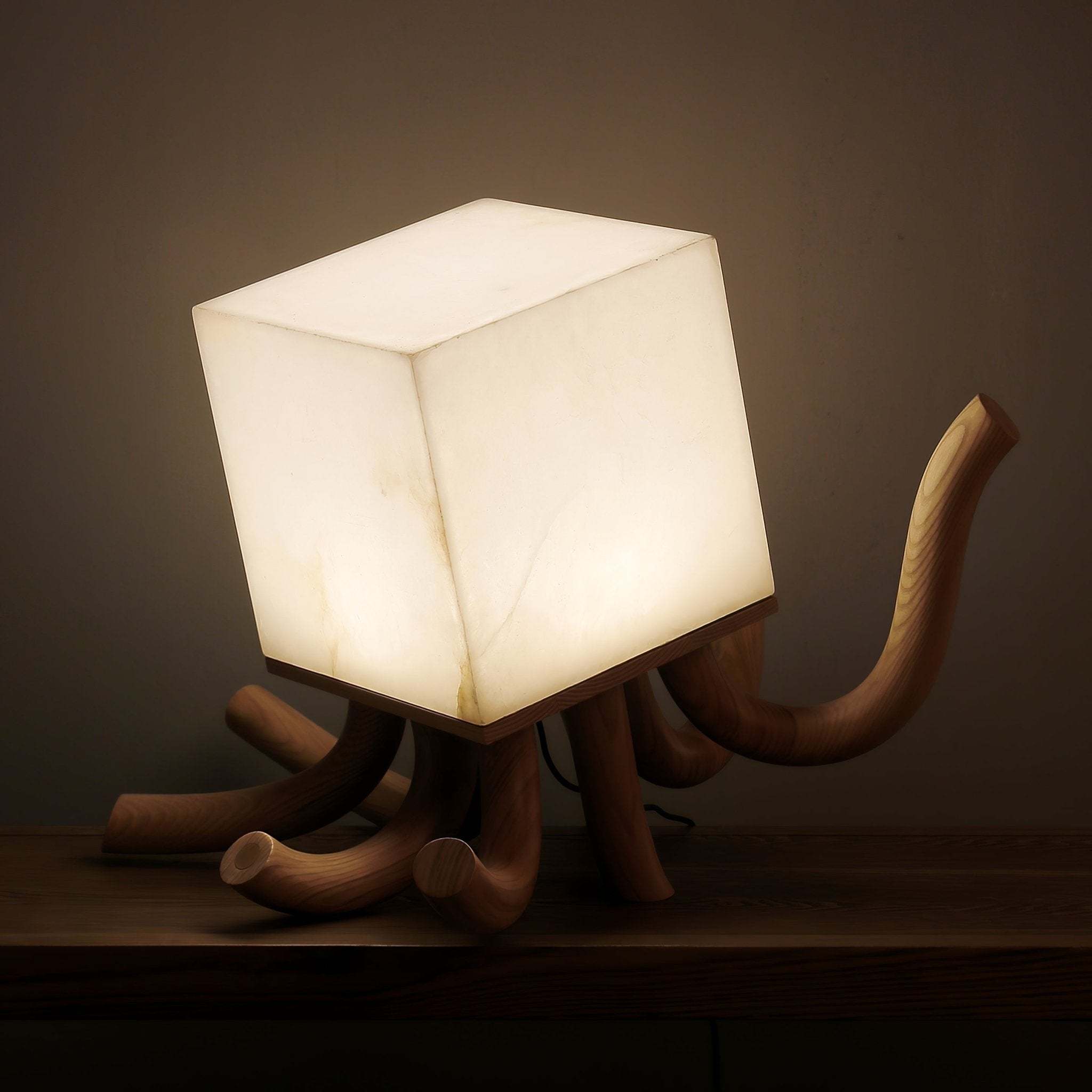 Dravk Tentacle Alabaster Table Lamp-Neutral Decor