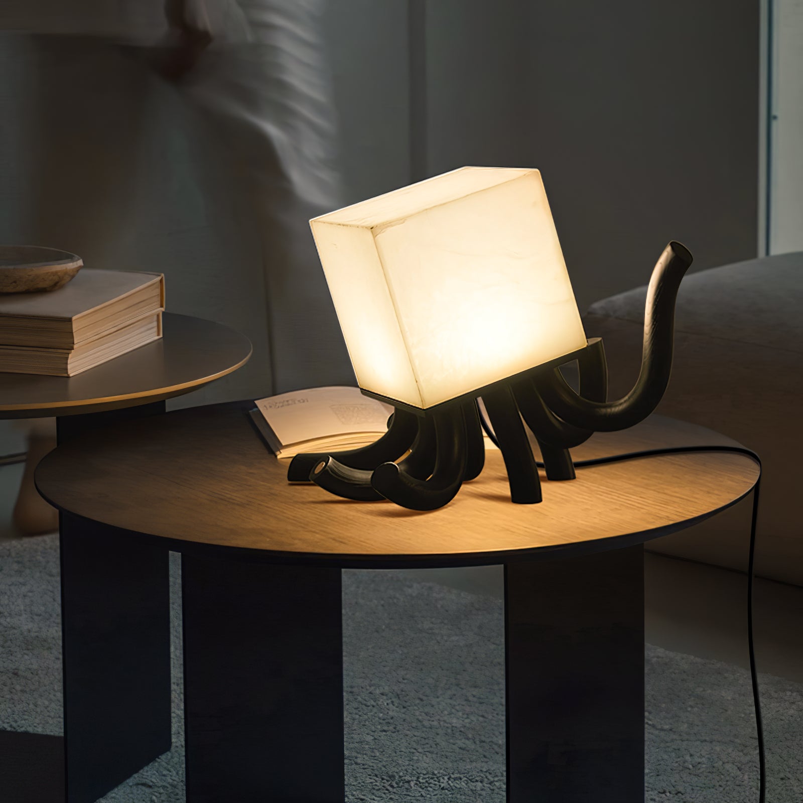 Dravk Tentacle Alabaster Table Lamp-Neutral Decor