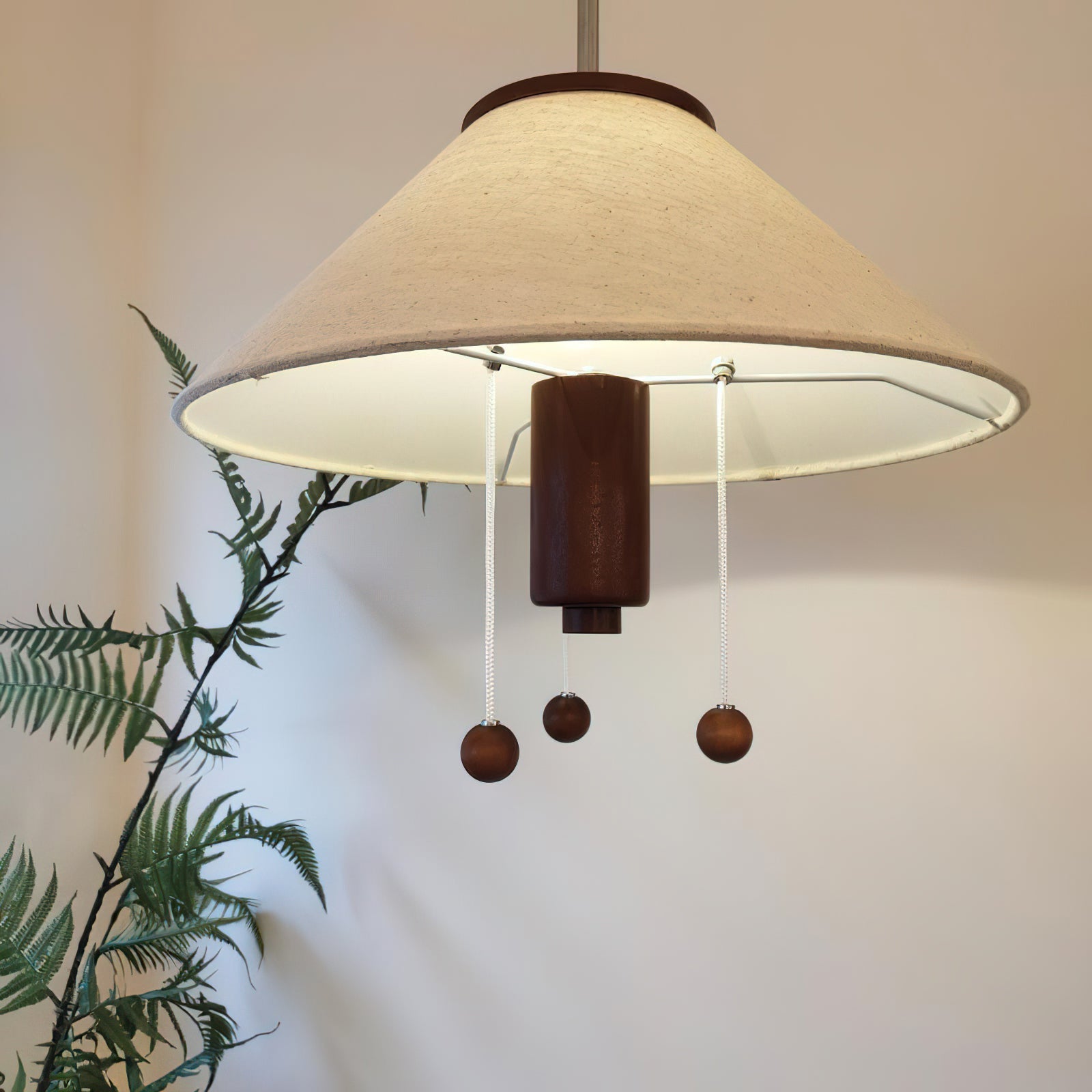 Zathee Nordic Art Classic Wood Fabric Pendant Lamp-Neutral Decor
