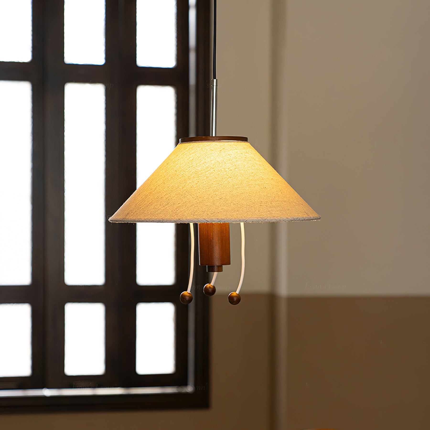 Zathee Nordic Art Classic Wood Fabric Pendant Lamp-Neutral Decor