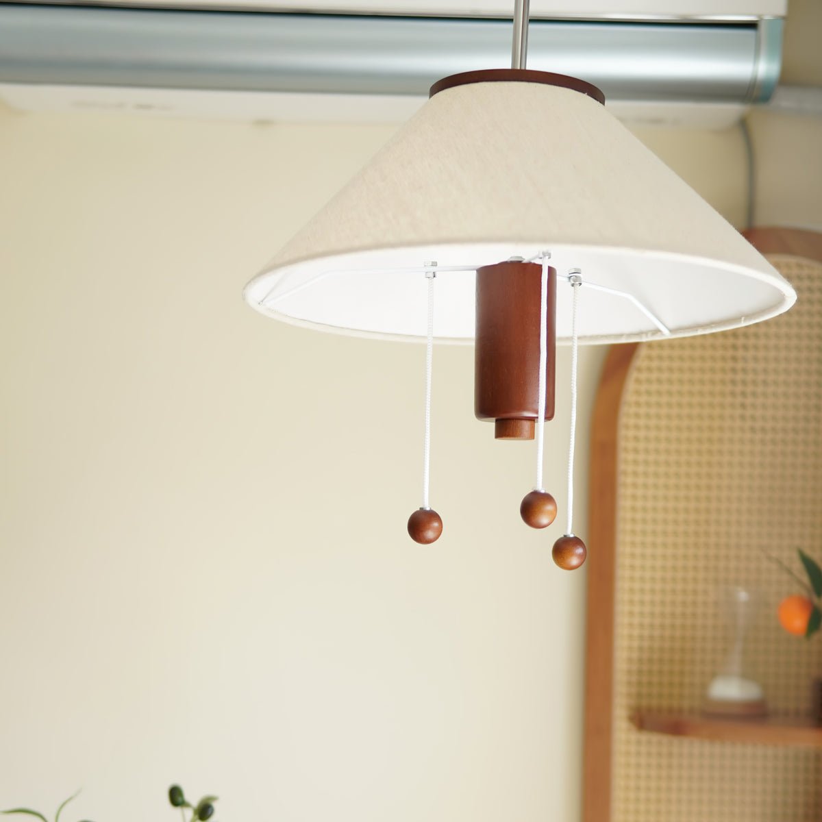 Zathee Nordic Art Classic Wood Fabric Pendant Lamp-Neutral Decor