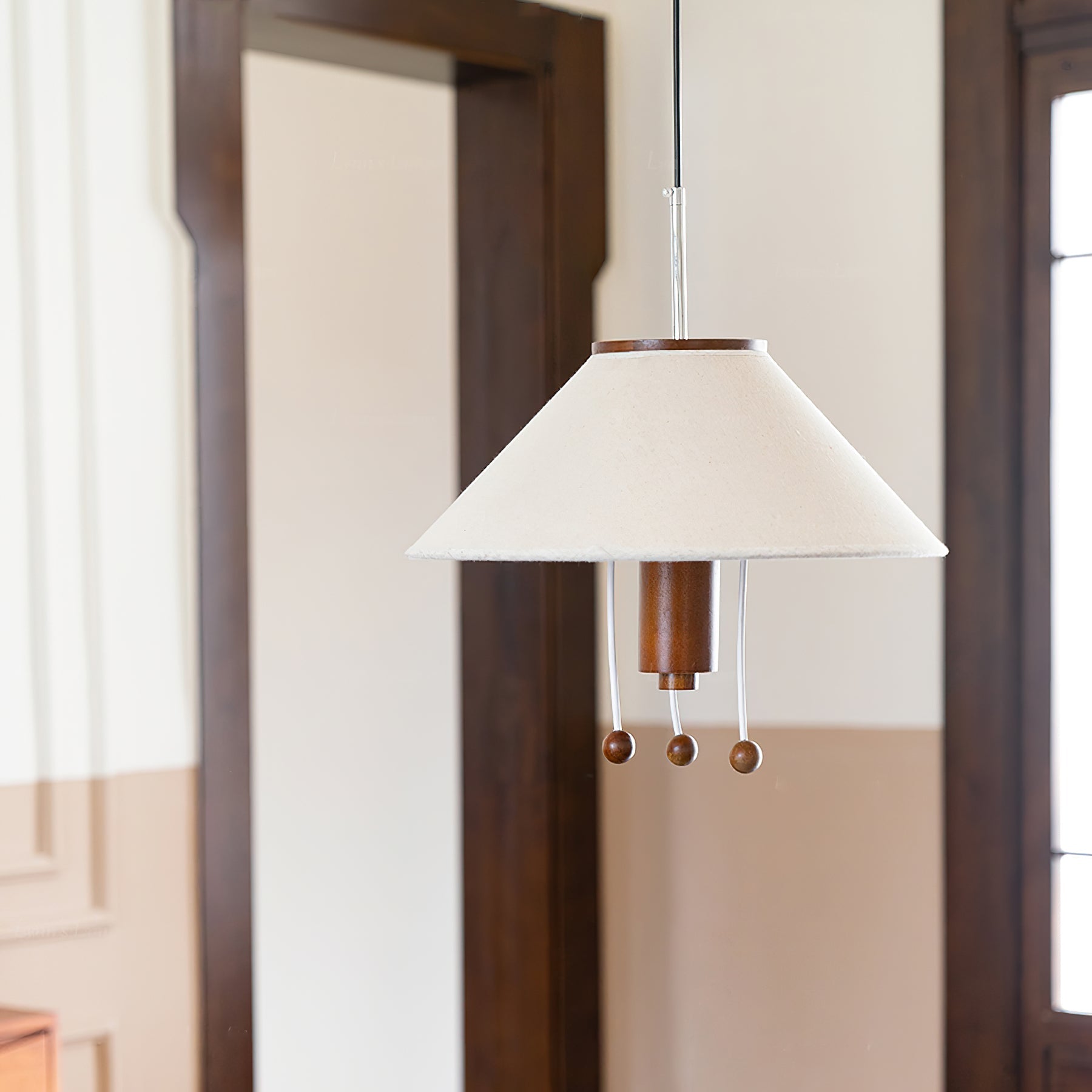Zathee Nordic Art Classic Wood Fabric Pendant Lamp-Neutral Decor