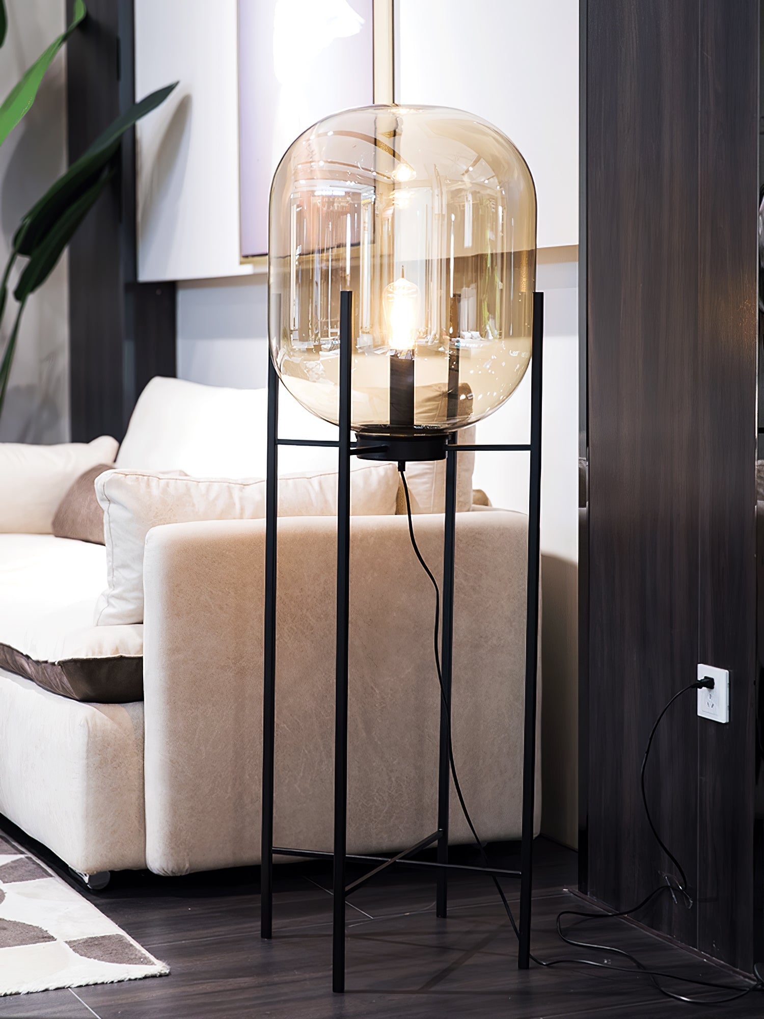 Fioris Glass Industrial Floor lamp-Neutral Decor