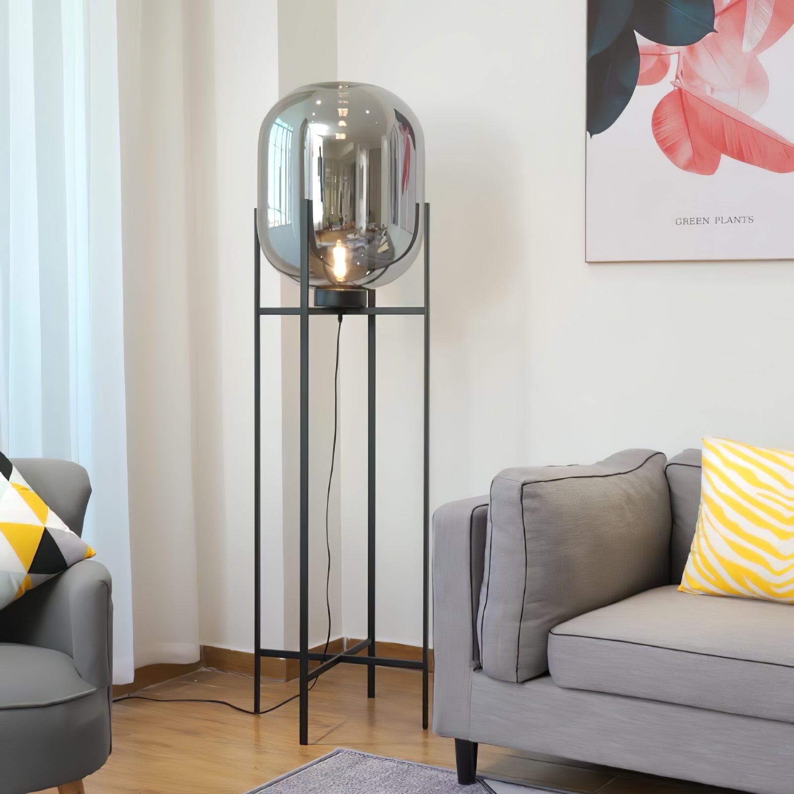 Fioris Glass Industrial Floor lamp-Neutral Decor